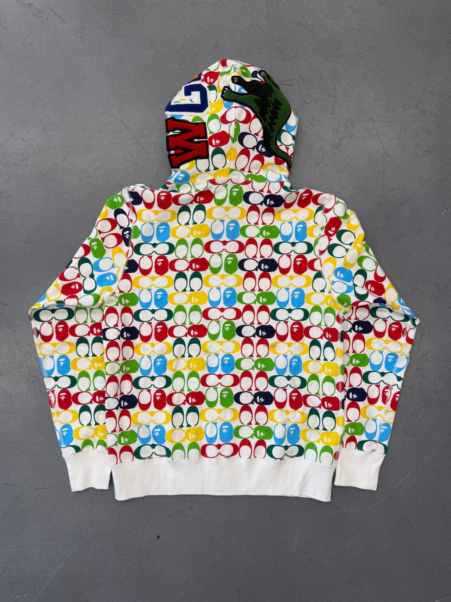 SS20 BAPE X COACH SHARK FULL ZIP HOODIE - MULTI