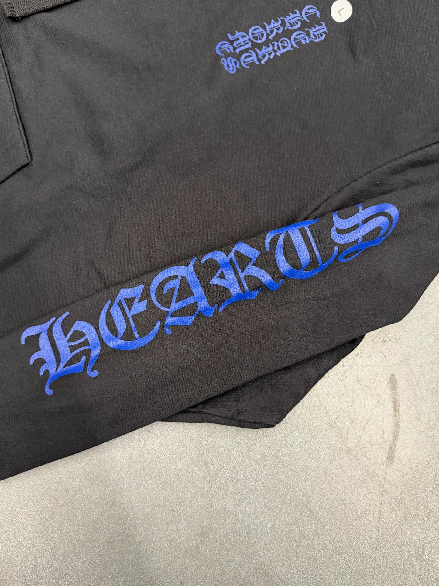 CHROME HEARTS BLUE VERTICAL LOGO PULLOVER HOODIE