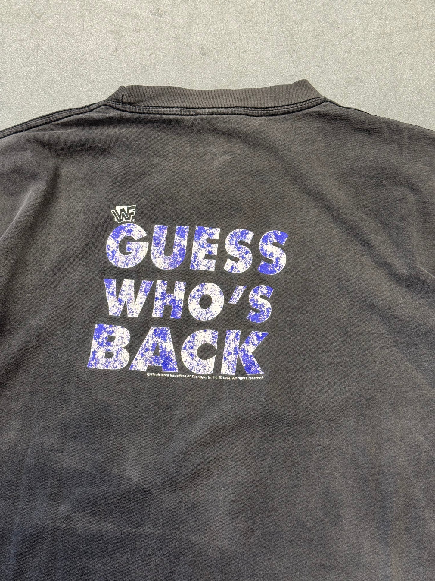 1994 UNDERTAKER R.I.P. GUESS WHO'S BACK TEE (TOUR CHAMP TAG)