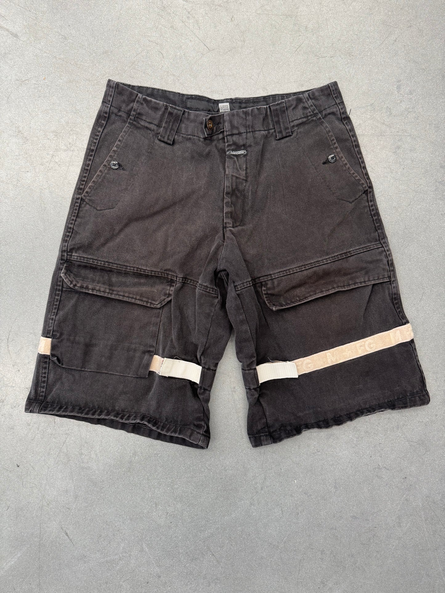 MARITHE FRANCOIS GIRBAUD SHUTTLE STAP SHORTS - BLACK/WHITE