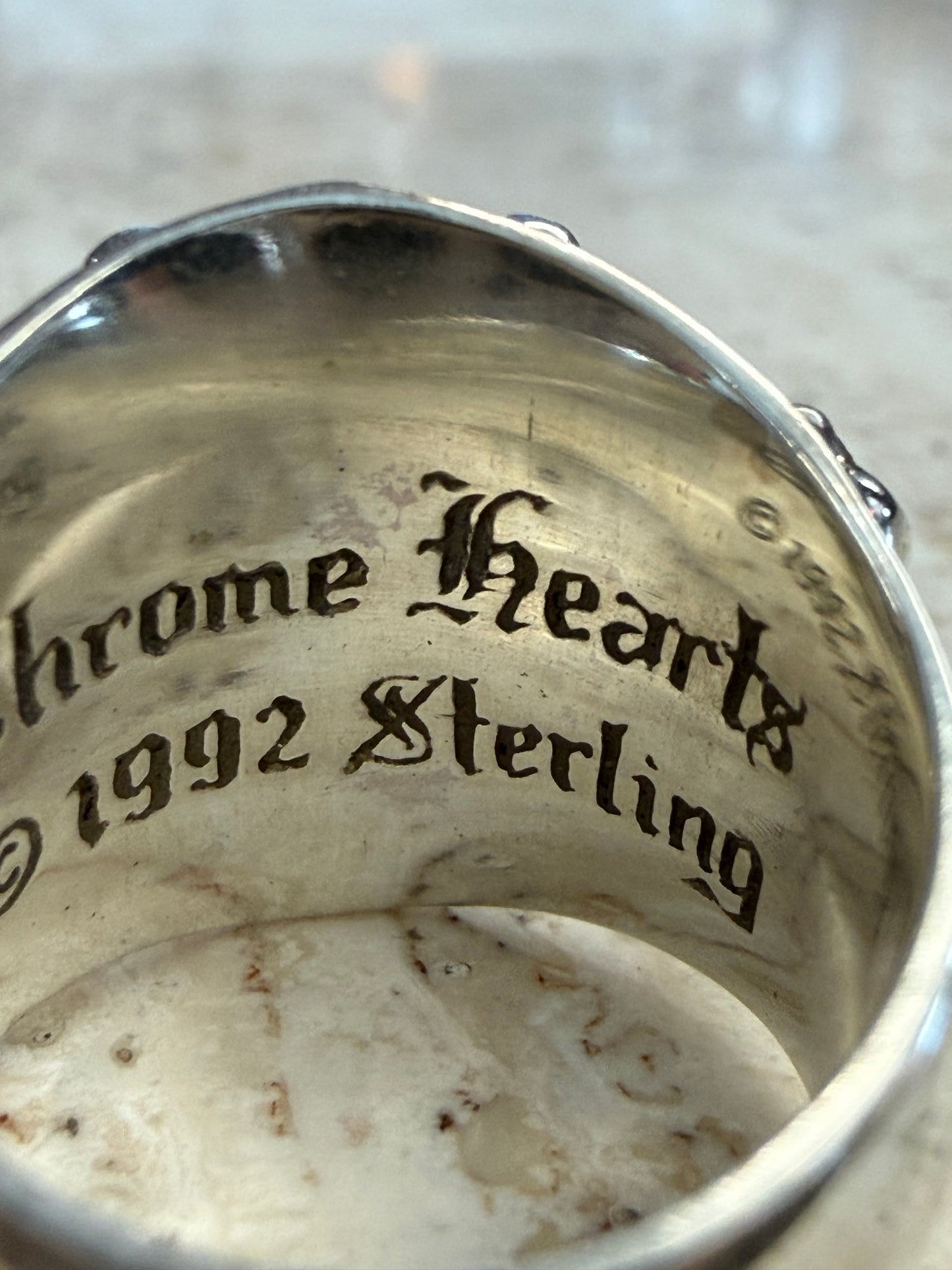CHROME HEARTS KEEPER SILVER RING