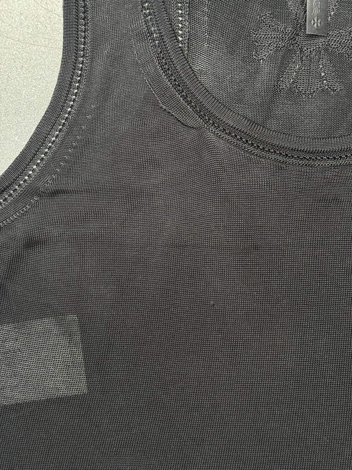 CHROME HEARTS 'FRANKIE' SHEER JACQUARD LUXE TOP