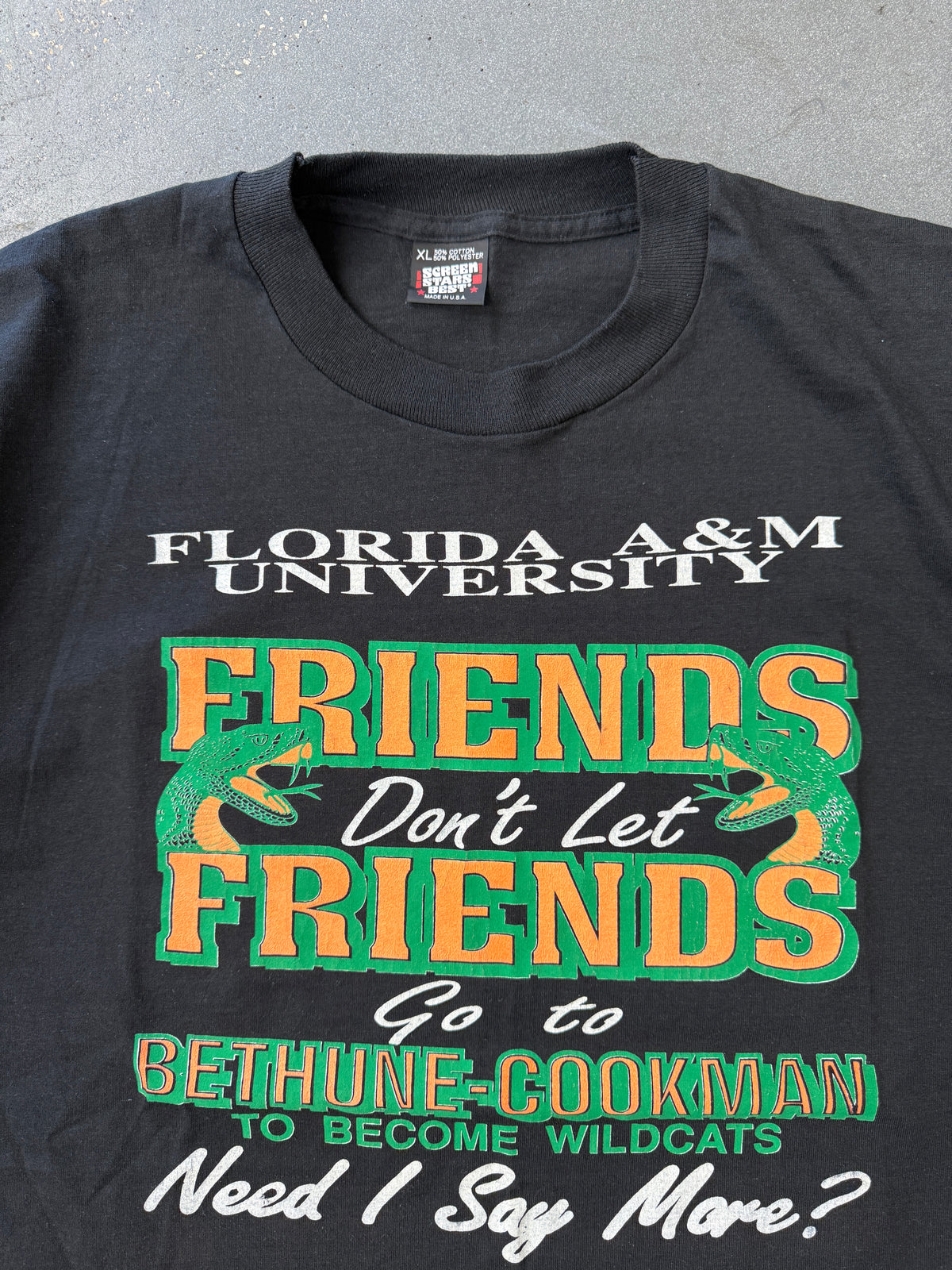 90'S FAMU FLORIDA A&M FRIENDS DONT LET FRIENDS GO TO BETHUNE-COOKMAN TEE (SCREEN STARS TAG)