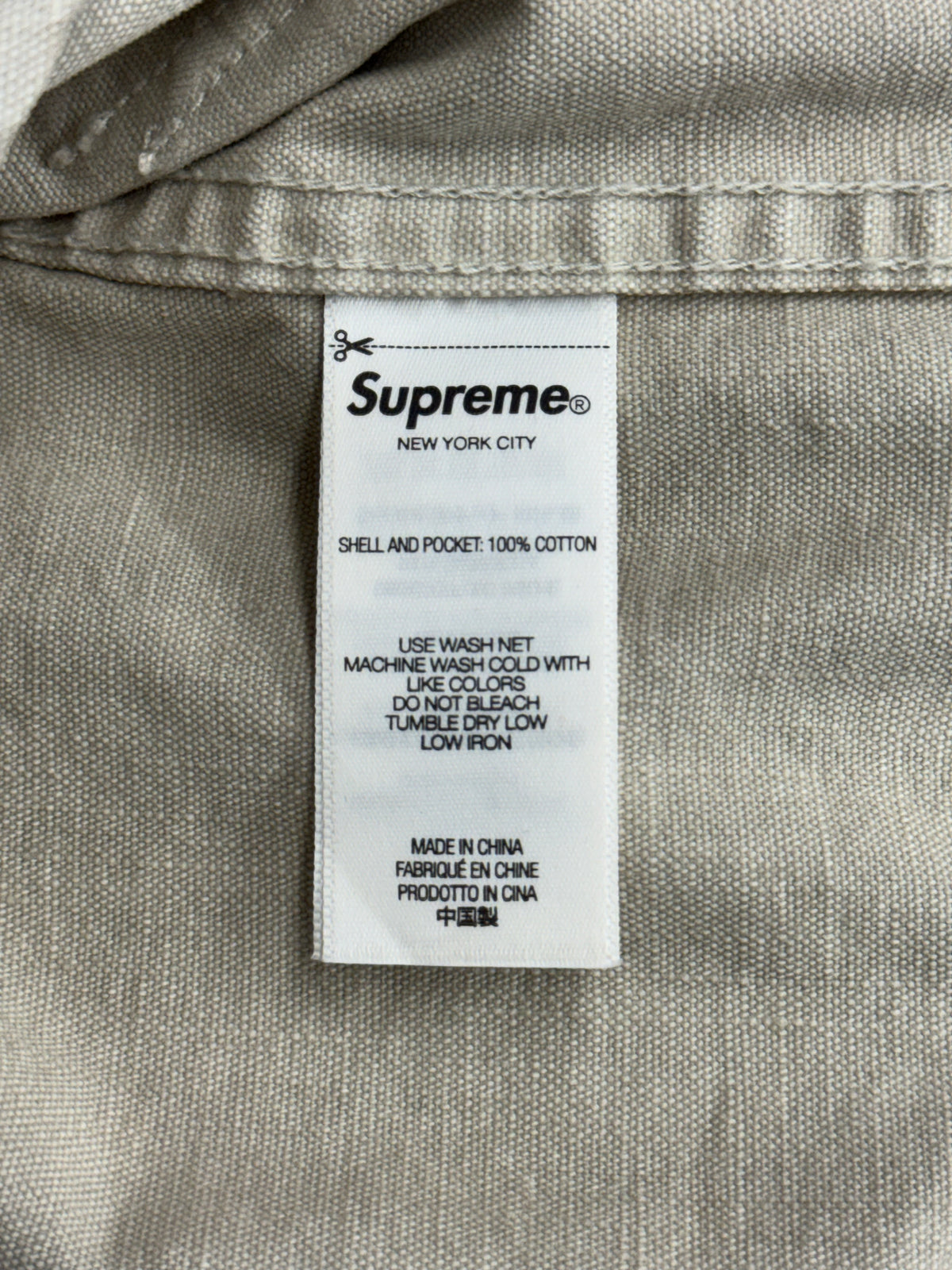 SS26 SUPREME WORN SNAP PAINTER SHIRT - NATURAL