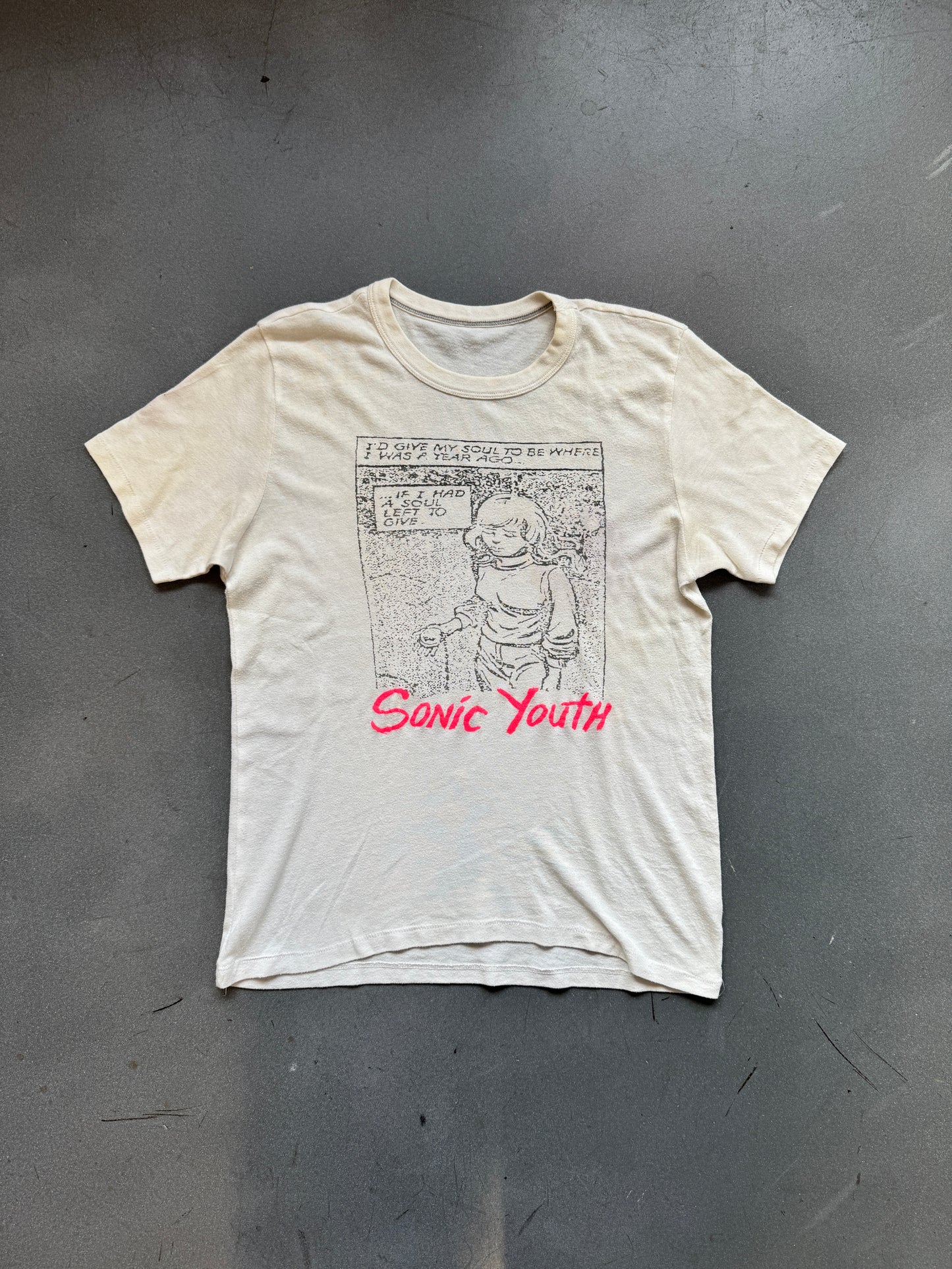 SONIC YOUTH "I'D GIVE MY SOUL TO BE WHERE I WAS A YEAR AGO" TEE (PULLED TAG)