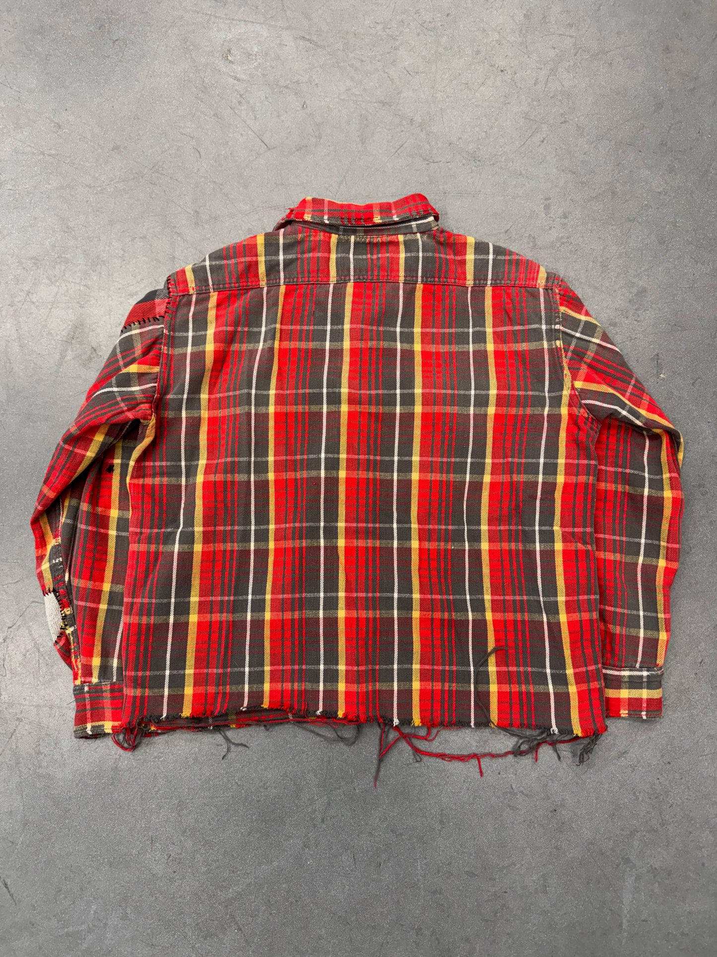 1960'S WASHINGTON "DEE CEE" REPAIRED FLANNEL SHIRT - RED