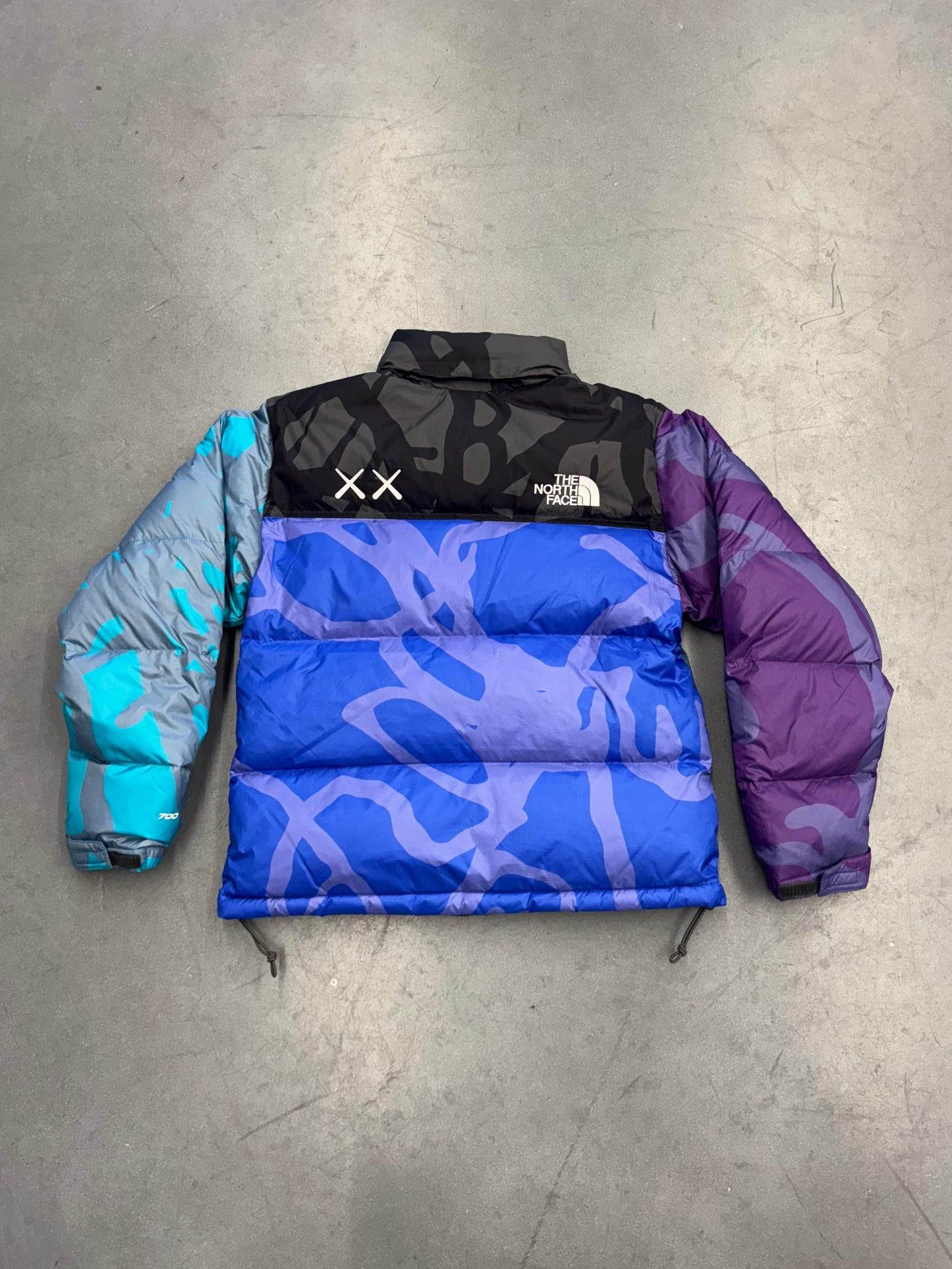 KAWS X THE NORTH FACE RETRO 1996 JACKET - MONTEREY BLUE NUPTSE PRINT