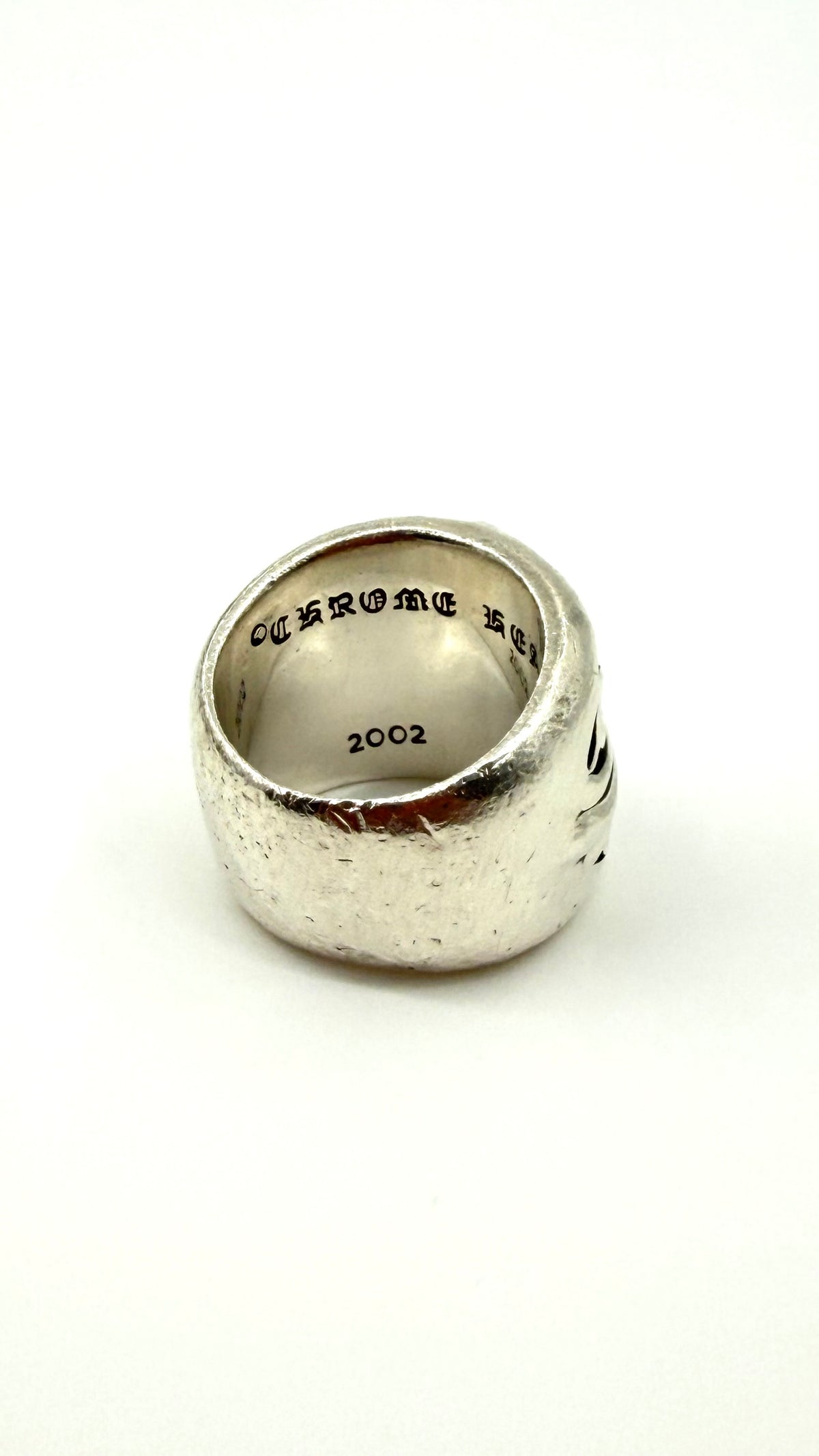 CHROME HEARTS CLASSIC OVAL CROSS SILVER RING SIZE 8