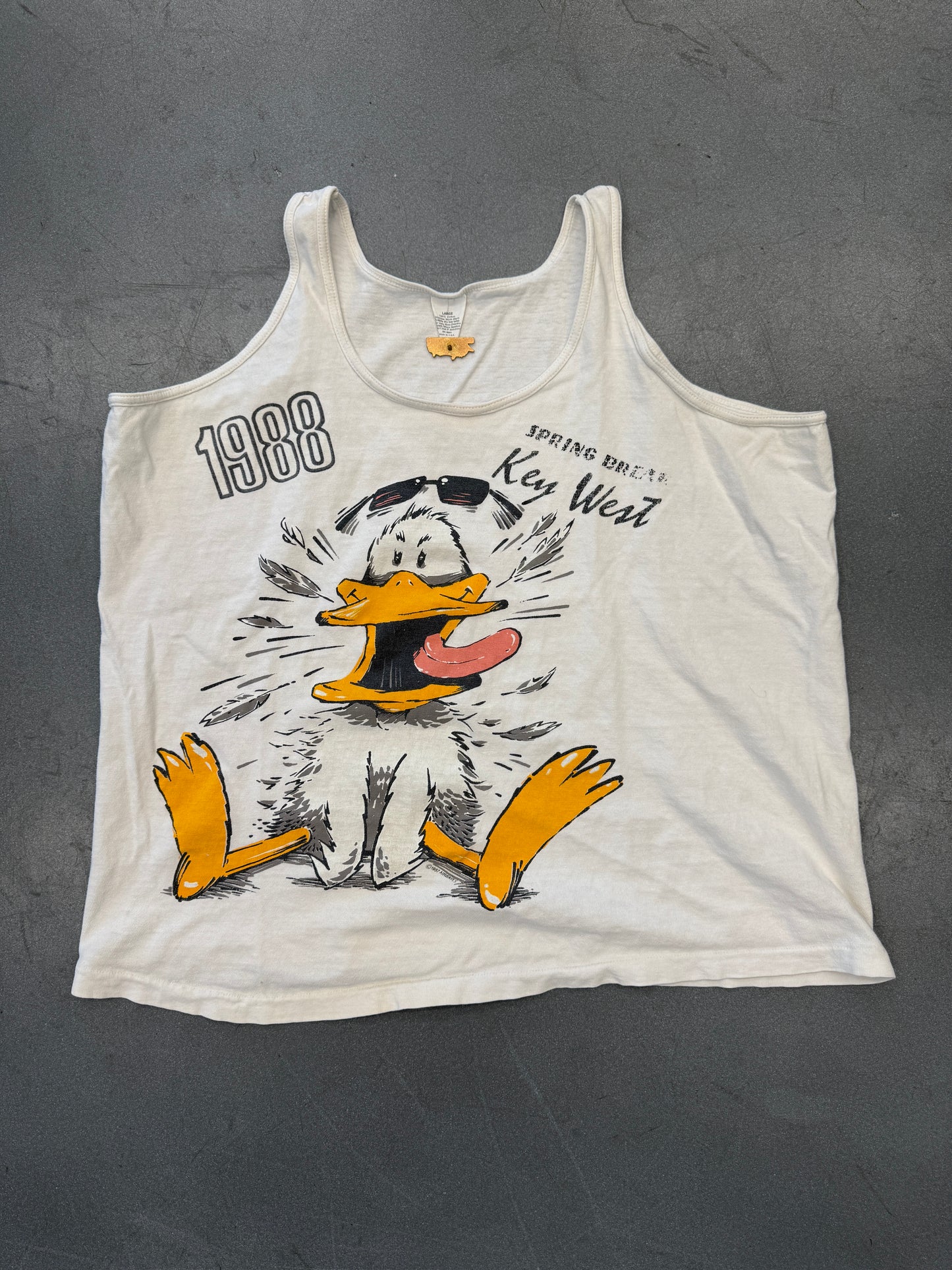 1988 KEY WEST SPRING BREAK DUCK TANK-TOP (MADE IN USA TAG)
