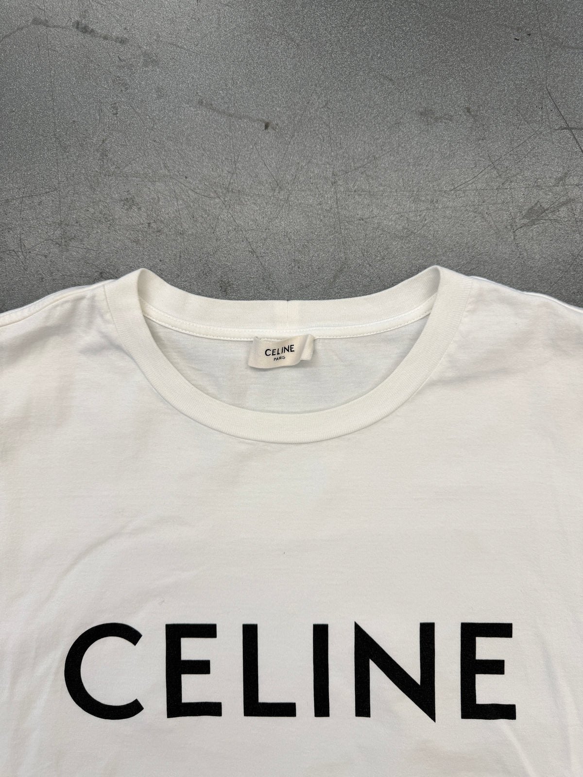 CELINE LOOSE T-SHIRT IN COTTON JERSEY - WHITE