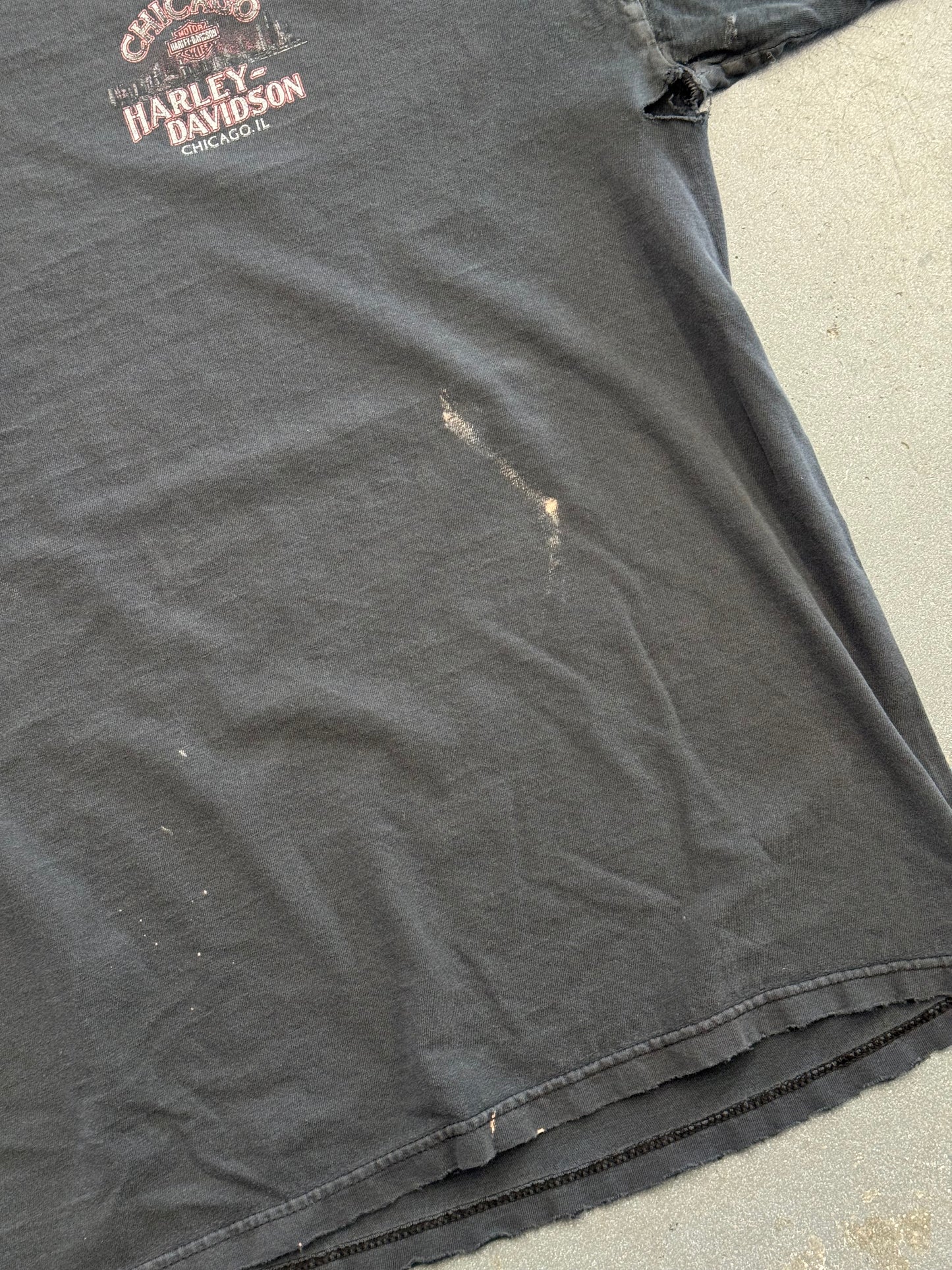 Y2K HARLEY-DAVIDSON CHICAGO, ILLINOIS DISTRESSED MULLET TEE
