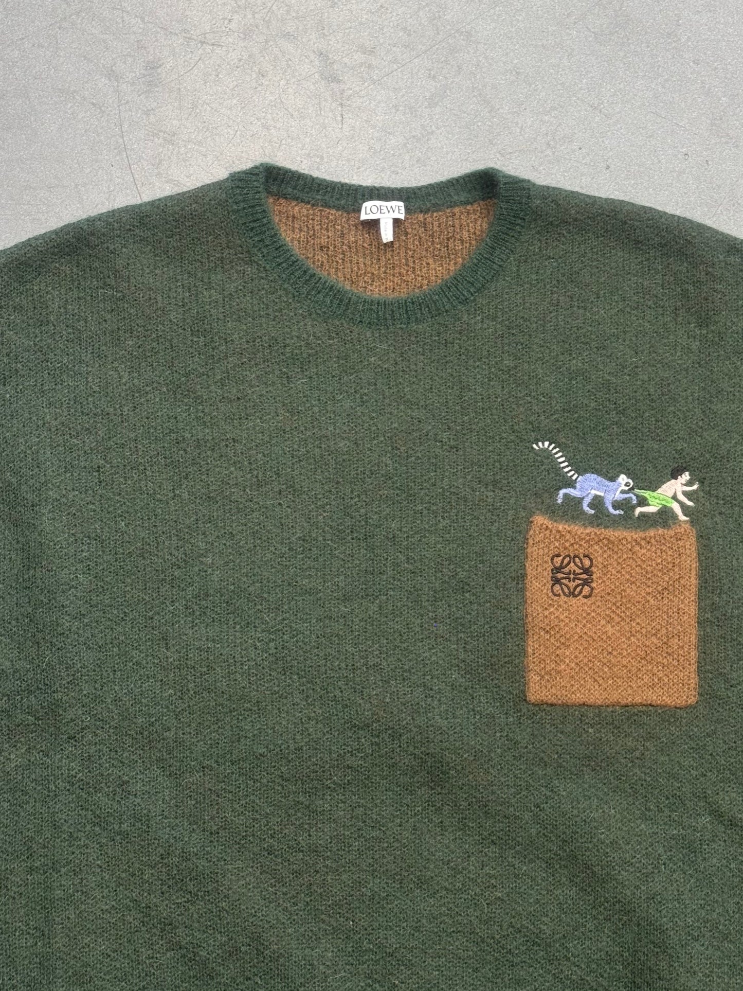 LOEWE MEN'S LEMUR POCKET JUMPER WOOL SWEATER