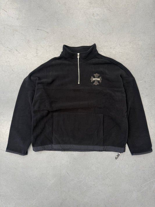 CHROME HEARTS 'TARDY SWEEP' Y NOT POLAR FLEECE QUARTER ZIP SWEATER
