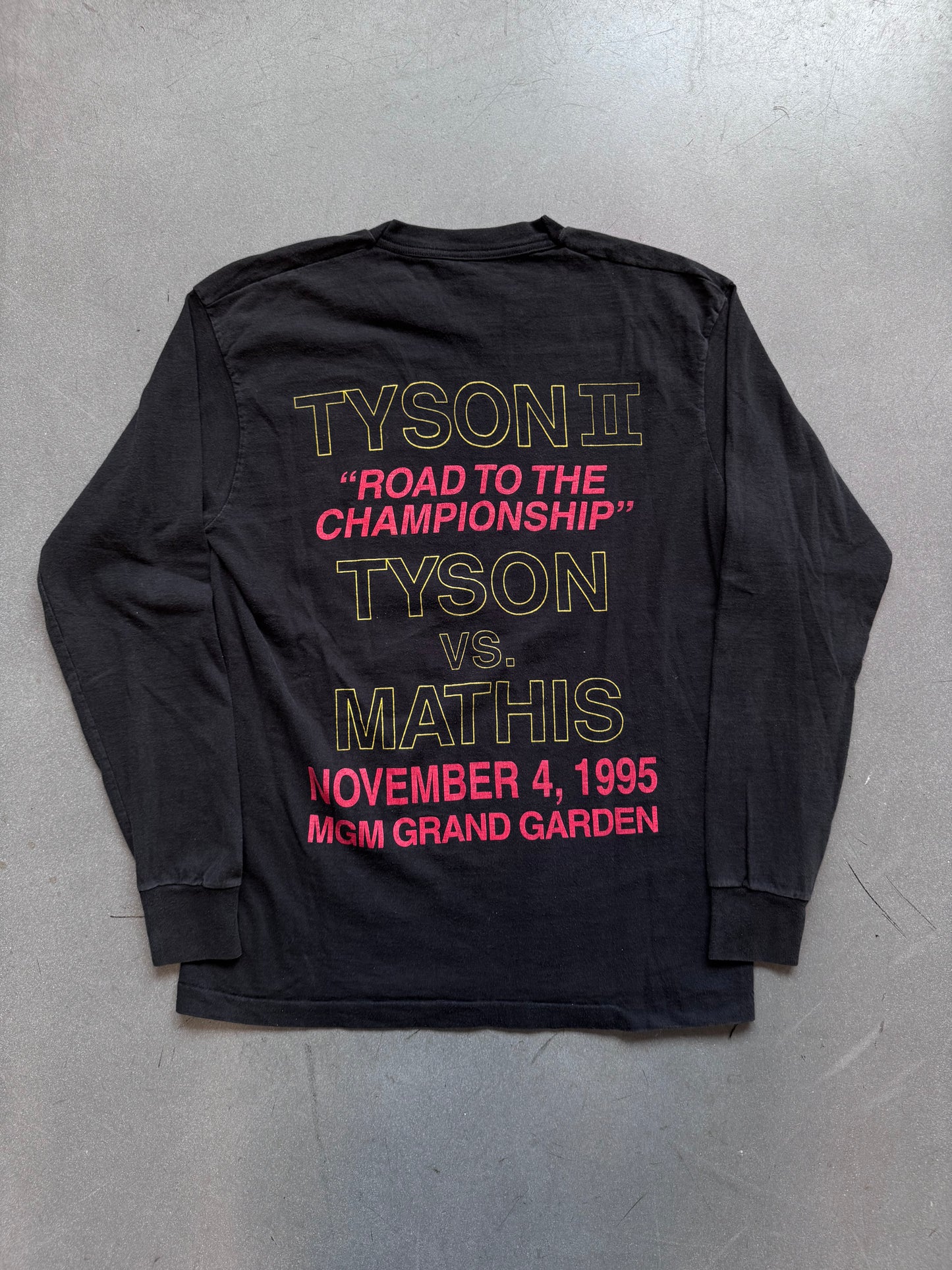 1995 MIKE TYSON VS BUSTER MATHIS "ROAD TO THE CHAMPIONSHIP" LS TEE (CUT TAG)