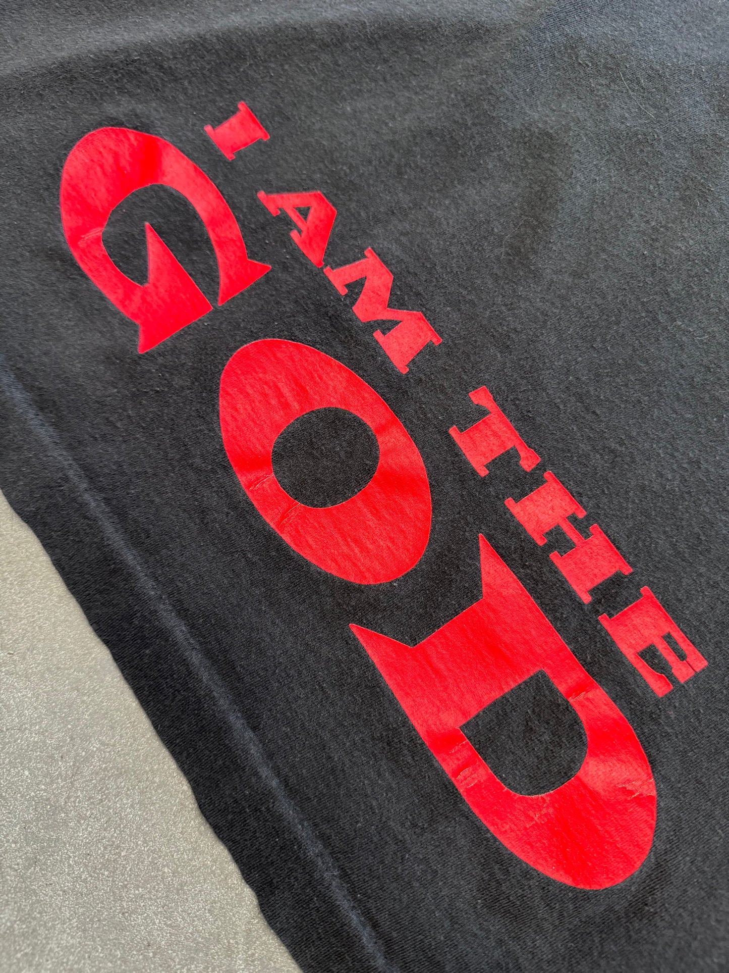 90'S MARLIYN MANSOM I AM THE GOD OF FUCK CUT-OFF TEE (CHOPPED NECK)