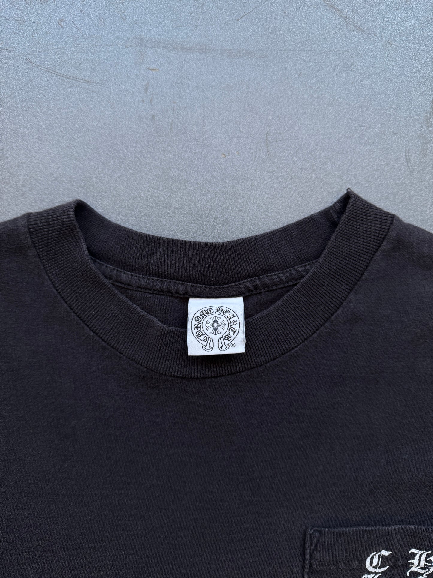VINTAGE CHROME HEARTS T BAR LOGO STARS POCKET TEE