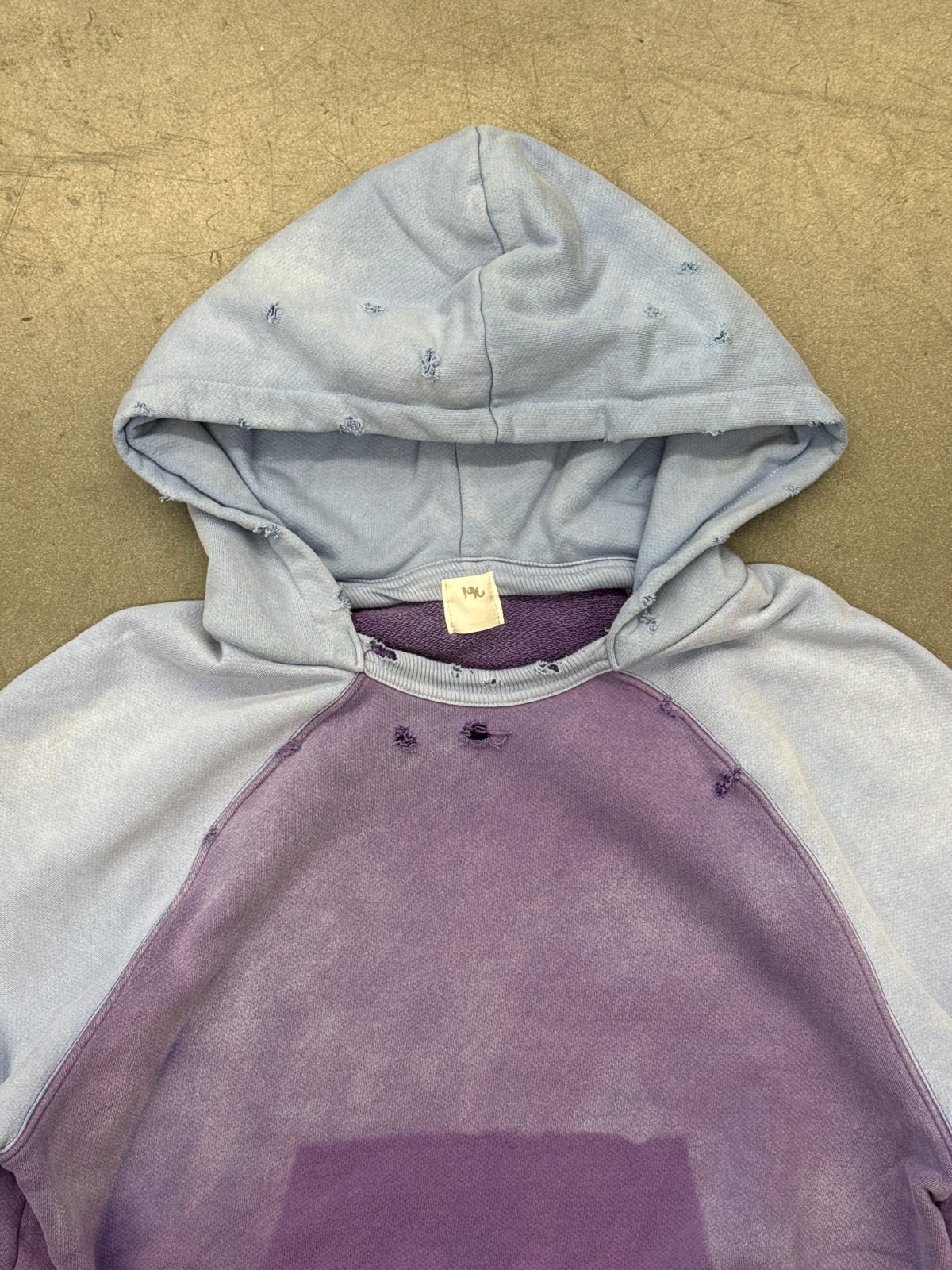 ALCHEMIST CORSICAN BLUE & PURPLE WASHED AFTER HOOD SWEATSHIRT