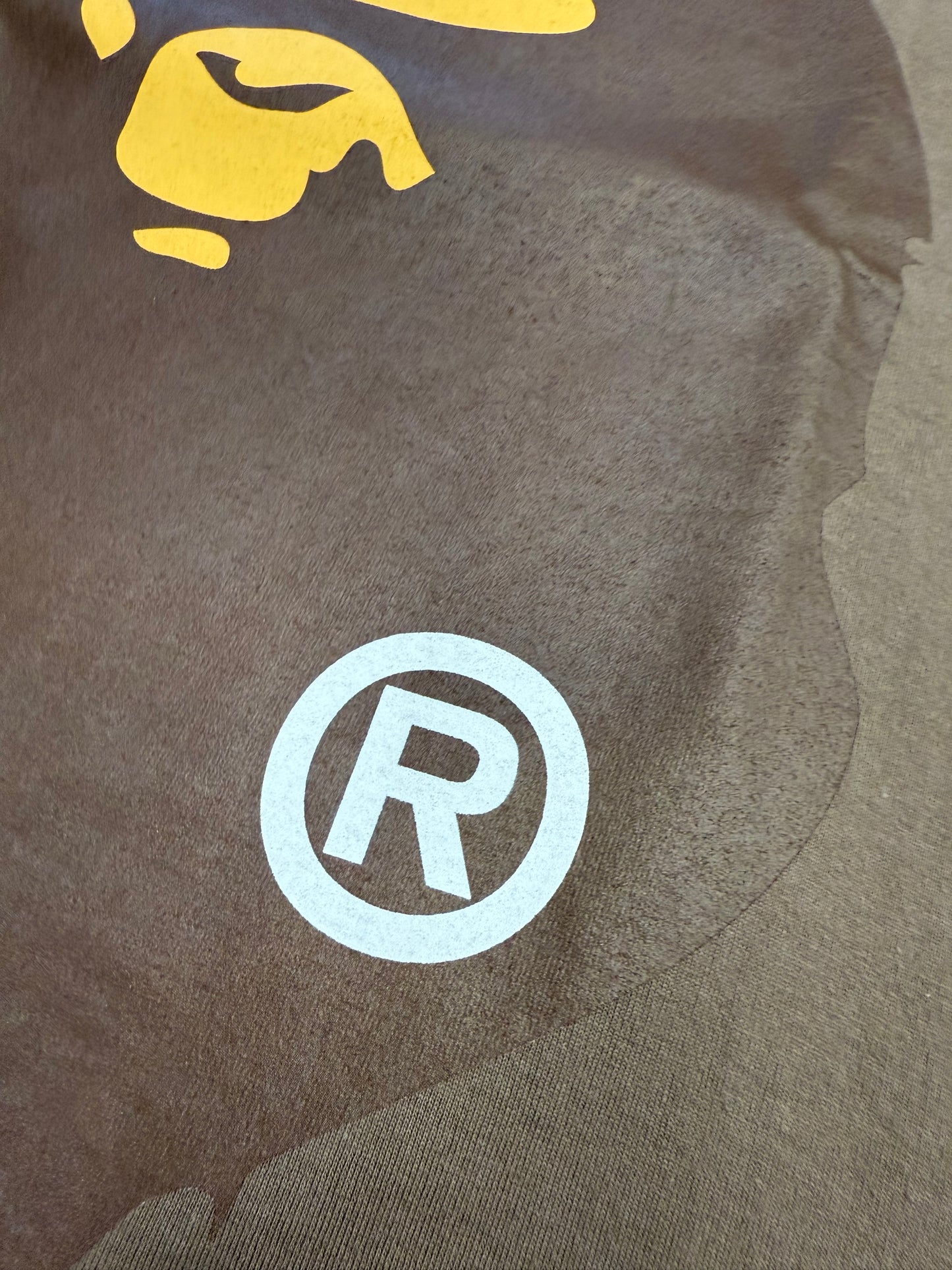 FW23 A BATHING APE BAPE BIG APE HEAD TEE - BROWN (L) (NEW IN BAG)