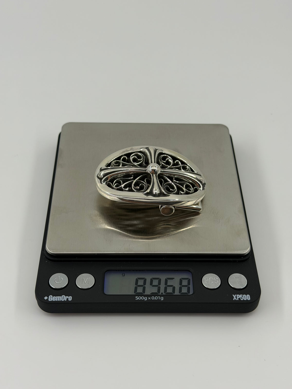 CHROME HEARTS 1" SMALL SILVER OVAL BUCKLE