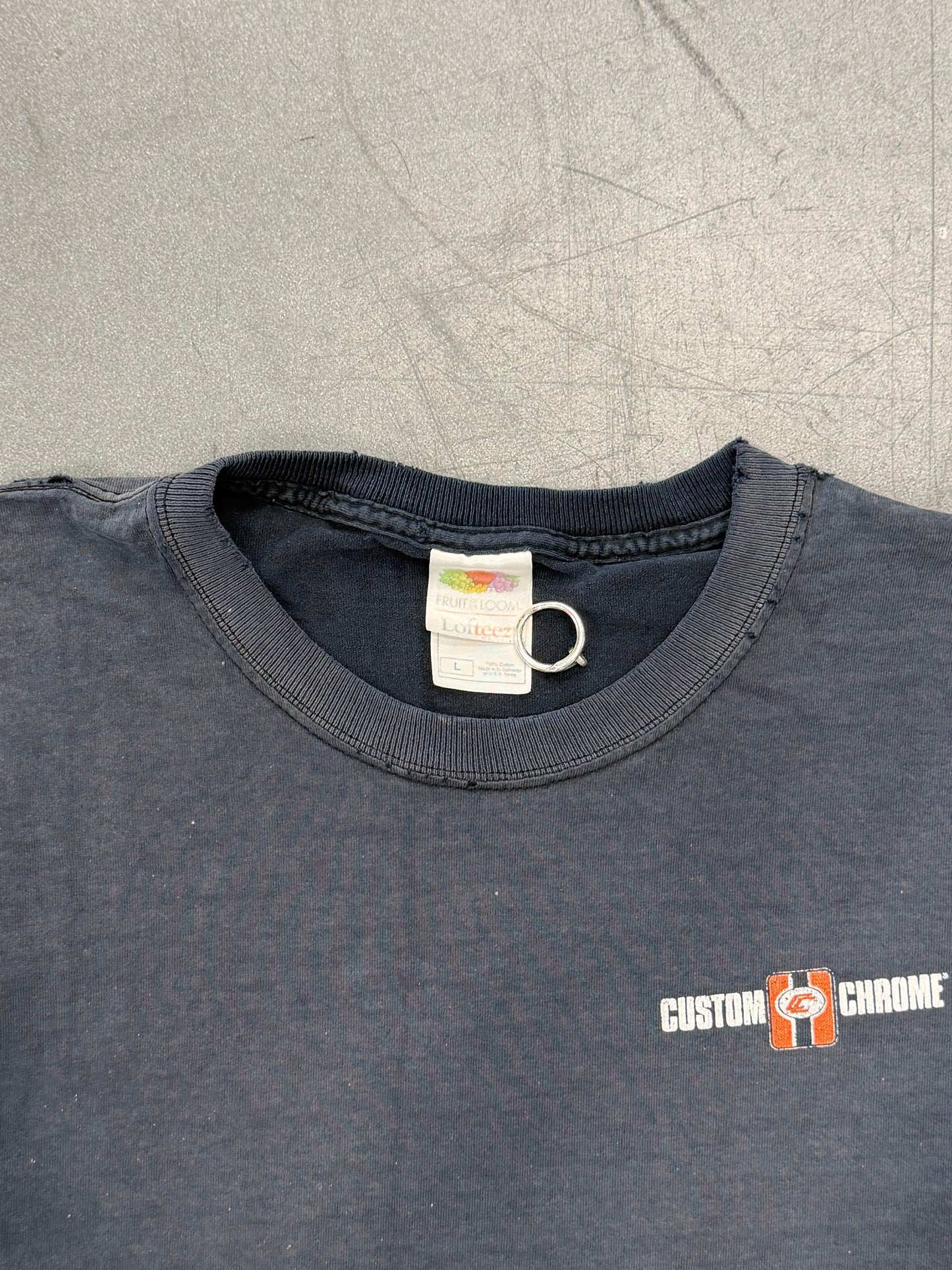 90S CUSTOM CHROME  "LIVE THE LEGEND" SKULL TEE (FOTL TAG)