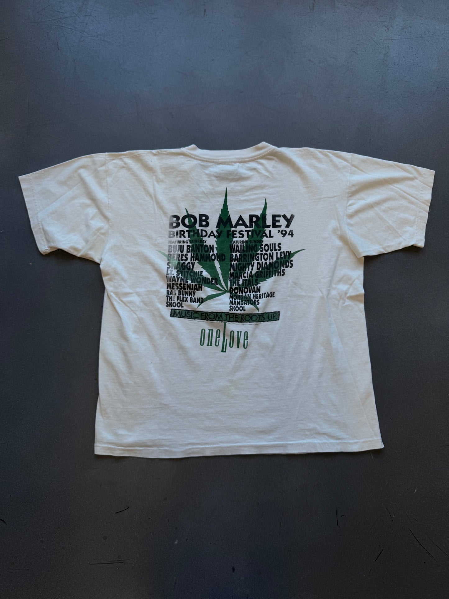 1994 BOB MARLEY BIRTHDAY FESTIVAL ONE LOVE TEE (FADED TAG)