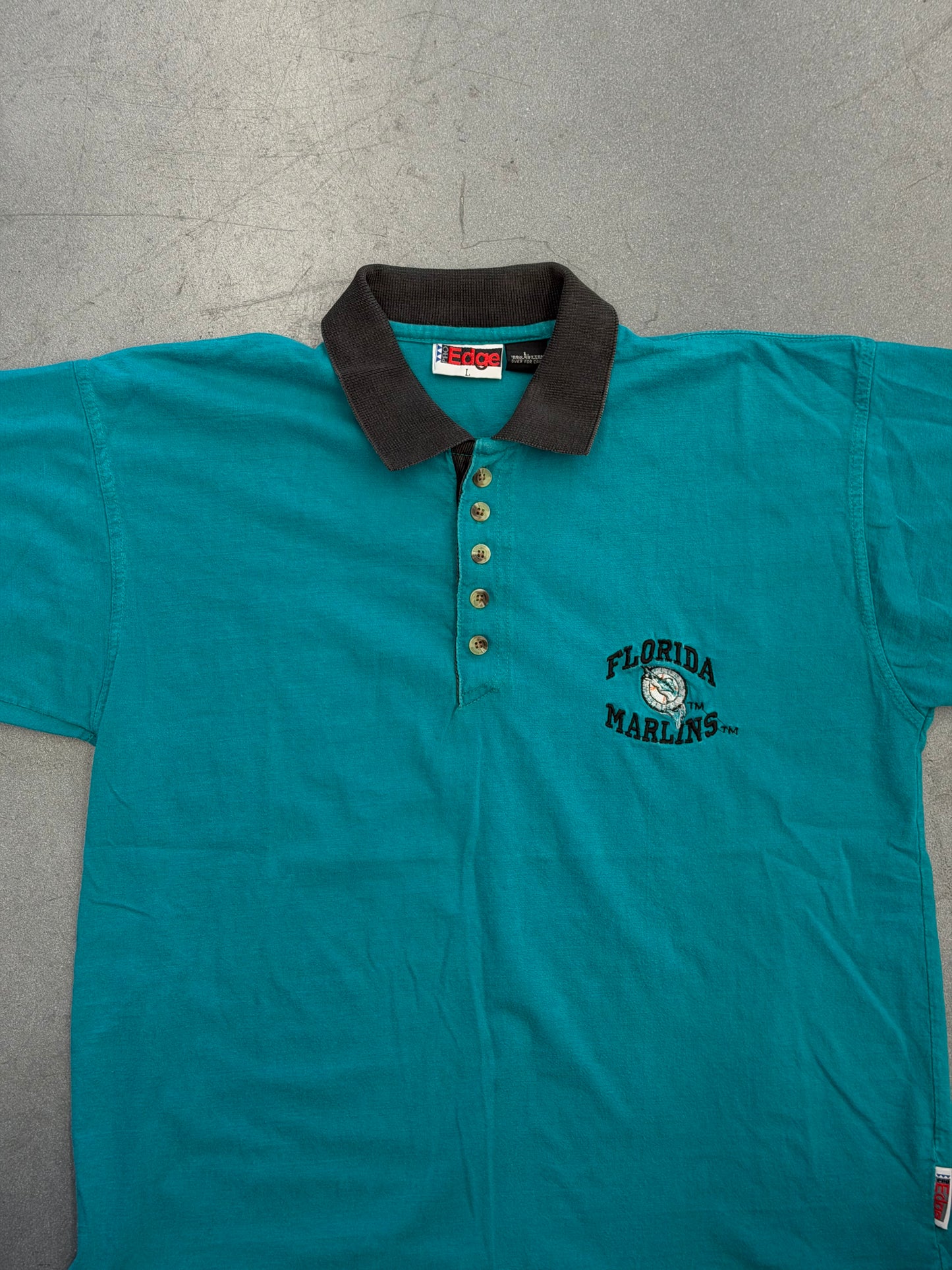 90'S FLORIDA MARLINS BLACK COLLAR POLO (PRO-EDGE TAG)