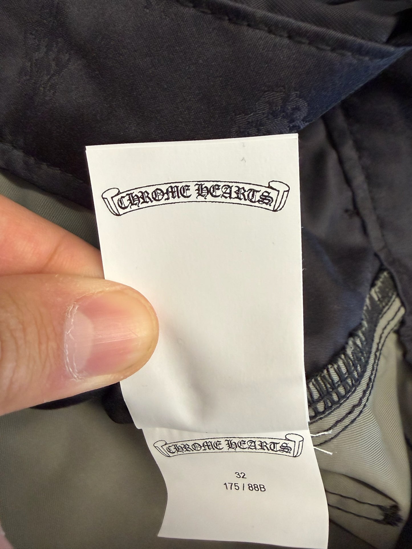 CHROME HEARTS NYLON LEATHER DOUBLE KNEE WIDE CARPENTER PANT - BLACK