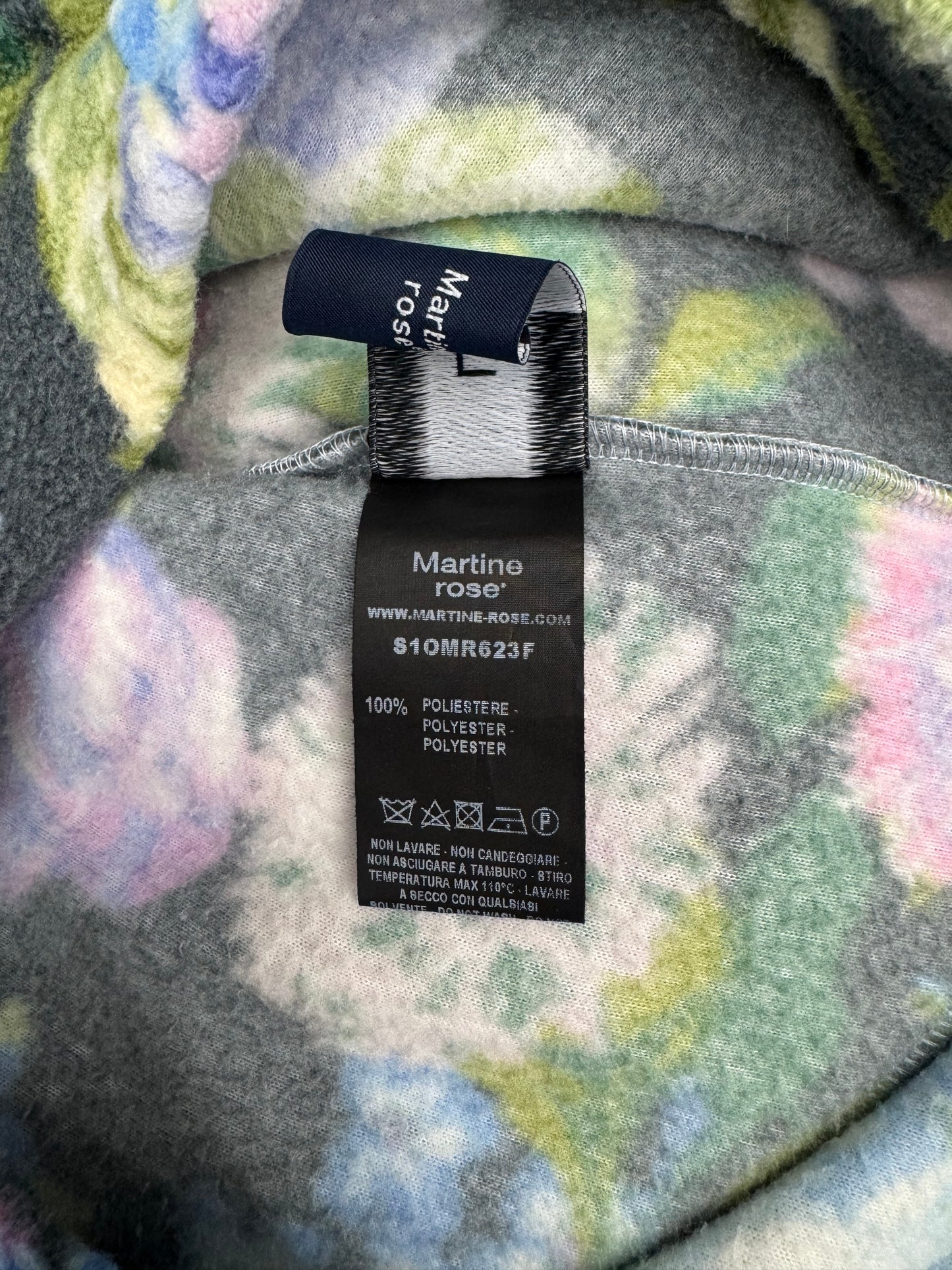 SS21 MARTINE ROSE FLORAL FLEECE SHORTS