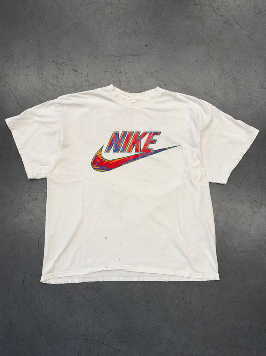 90S NIKE JUST DO IT MULTICOLOR SHOULDER LOGO TEE (GREY/RED NIKE TAG)