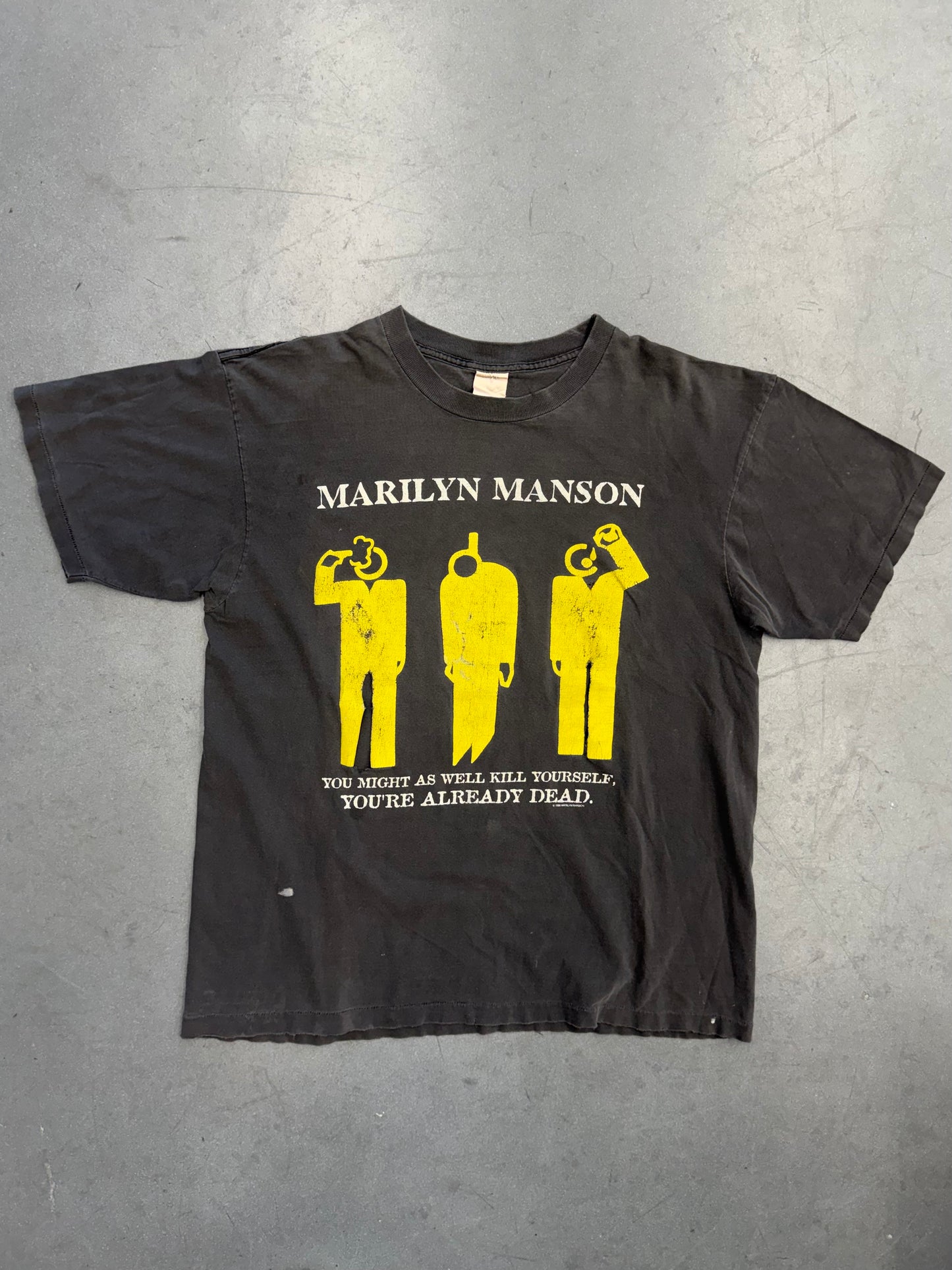 1996 MARILYN MANSON YOU MIGHT AS WELL KILL YOURSELF, YOU'RE ALREADY DEAD. TEE (FADED WINTERLAND TAG)