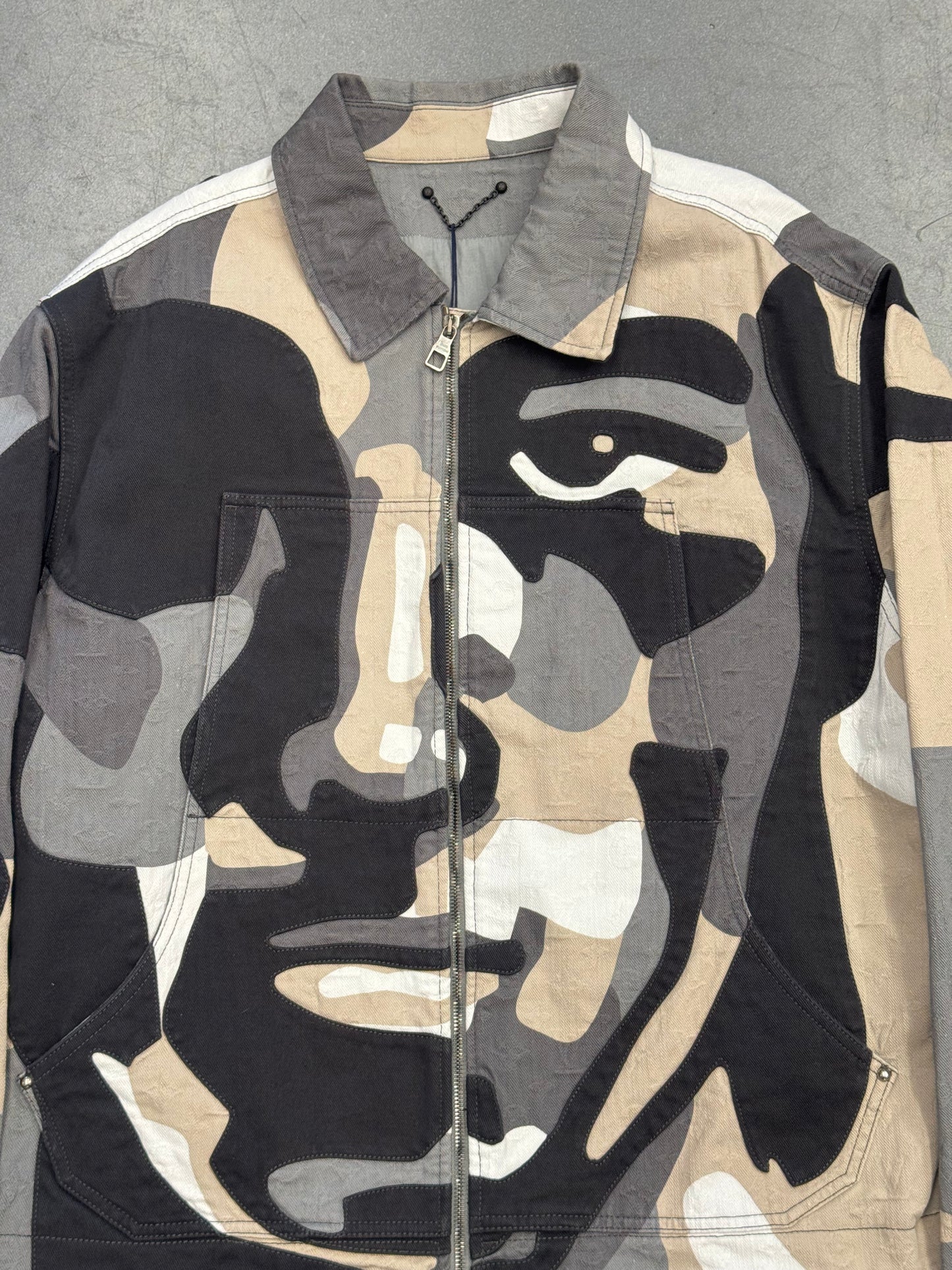 2023 LOUIS VUITTON X KID SUPER CAMOUFLAGE MONOGRAM FACE WORK JACKET