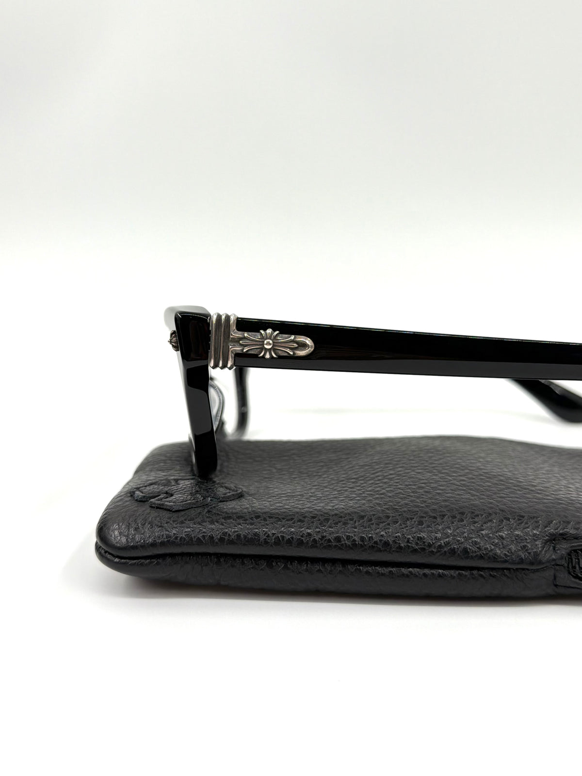 CHROME HEARTS TRITITSAGAIN GLASSES - BLACK/SILVER (WITH CASE)