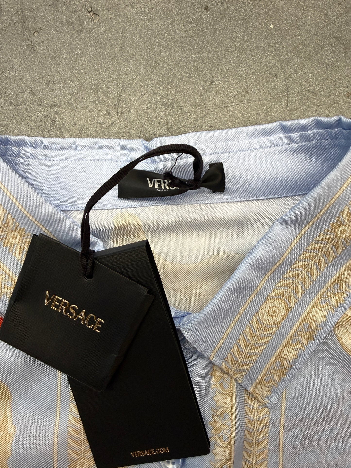 VERSACE BAROCCO SEA SILK LS BUTTON-UP SHIRT