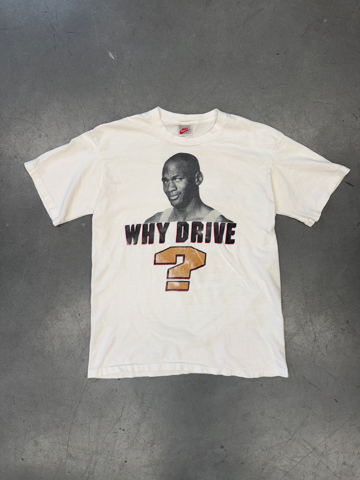90S NIKE "WHY DRIVE? WHEN YOU CAN FLY!" MICHAEL JORDAN TEE (GREY NIKE TAG)