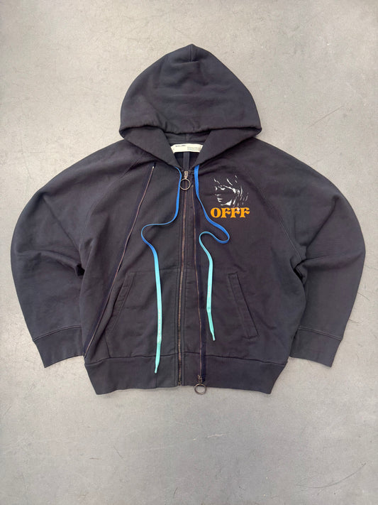 FW19 OFF-WHITE VIRGIL ABLOH PORTRAIT FACE DOUBLE ZIP HOODIE