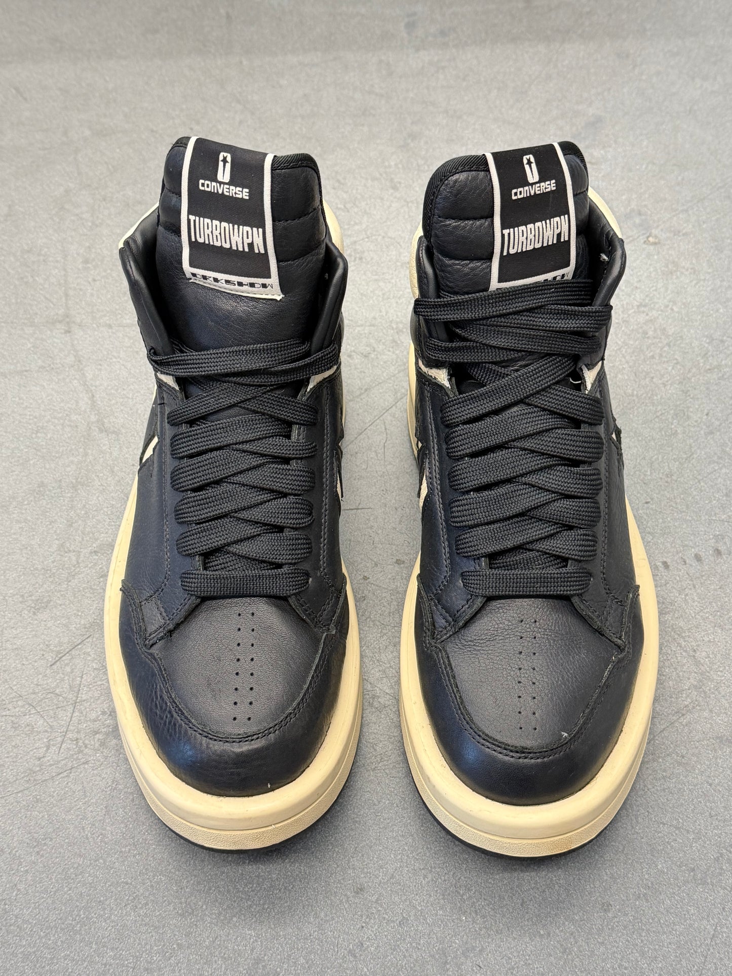 SIZE 9.5 CONVERSE RICK OWENS TURBOPWN - BLACK (PRE-OWNED WITH BOX)