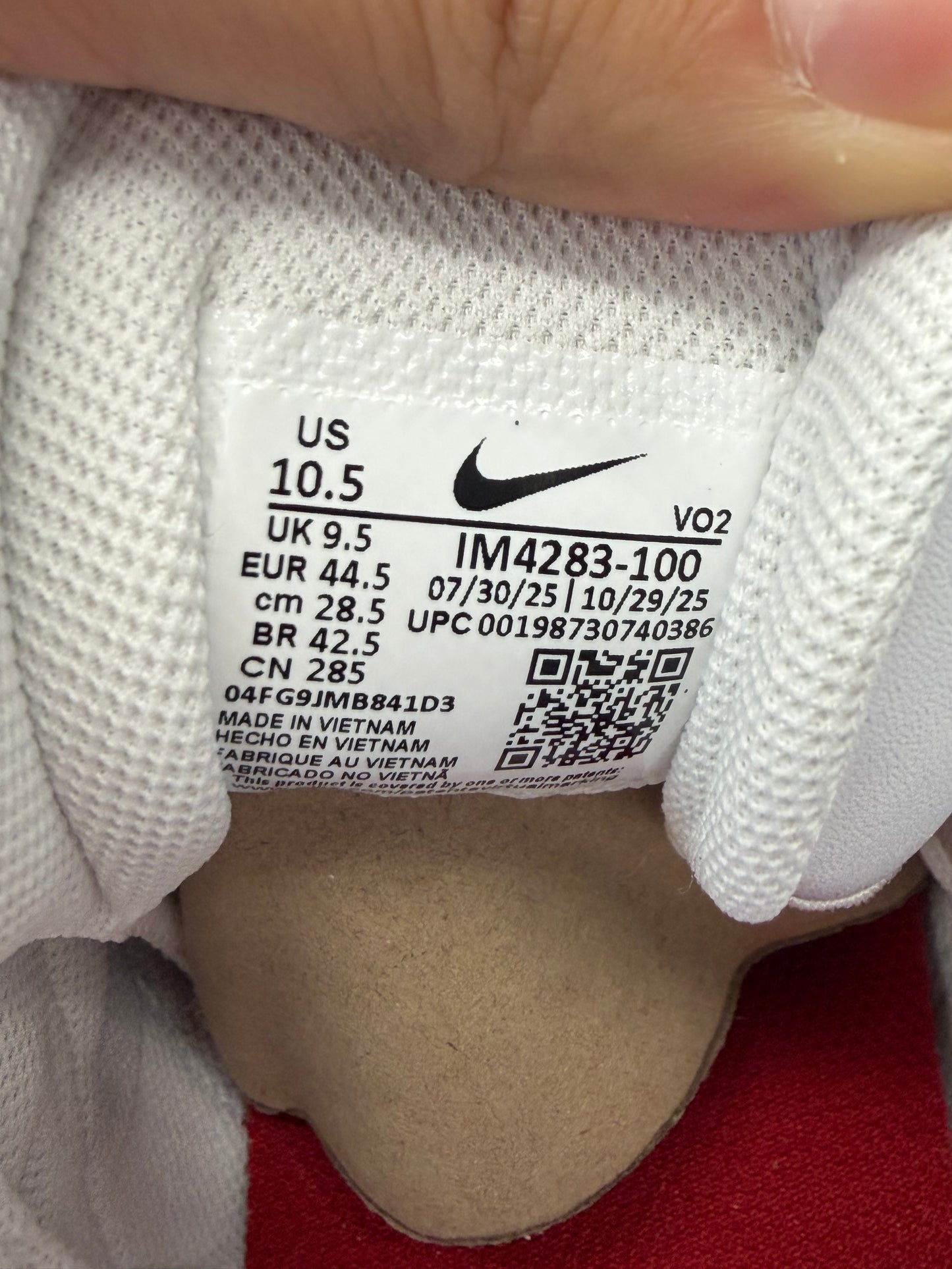 SS26 SUPREME NIKE SB AIR MAX 2 CB '94 LOW - SUPREME WHITE GUM (W/BOX)