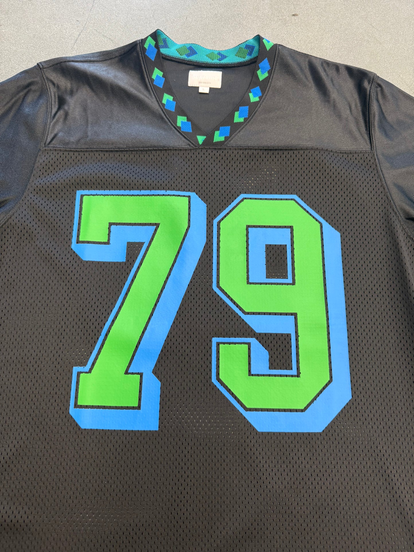 FW13 SUPREME DIAMOND RIB FRIEND OR FOE FOOTBALL JERSEY BLACK