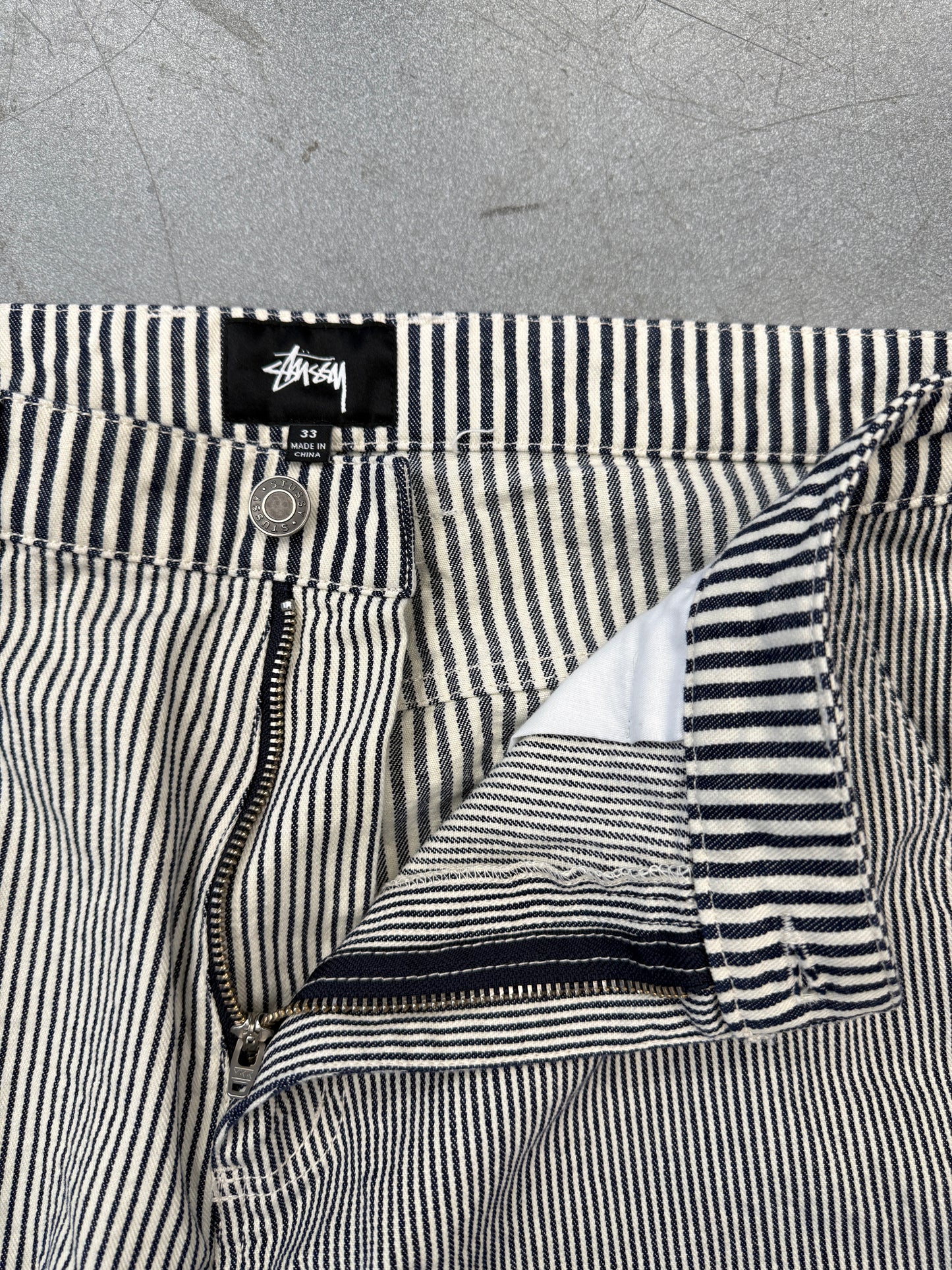 STUSSY HICKORY PINSTRIPE WORK PANTS