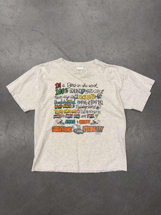 1991 MIAMI DOLPHINS FAN!!! TEE (UNBALANCED LINES TAG)