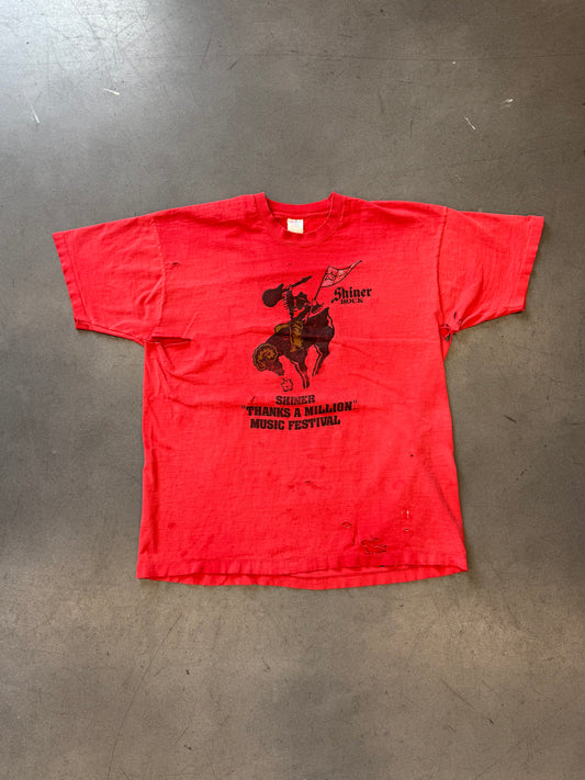 1994 SHINER MUSIC FESTIVAL EVENT STAFF DISTRESSED TEE (FOTL TAG)