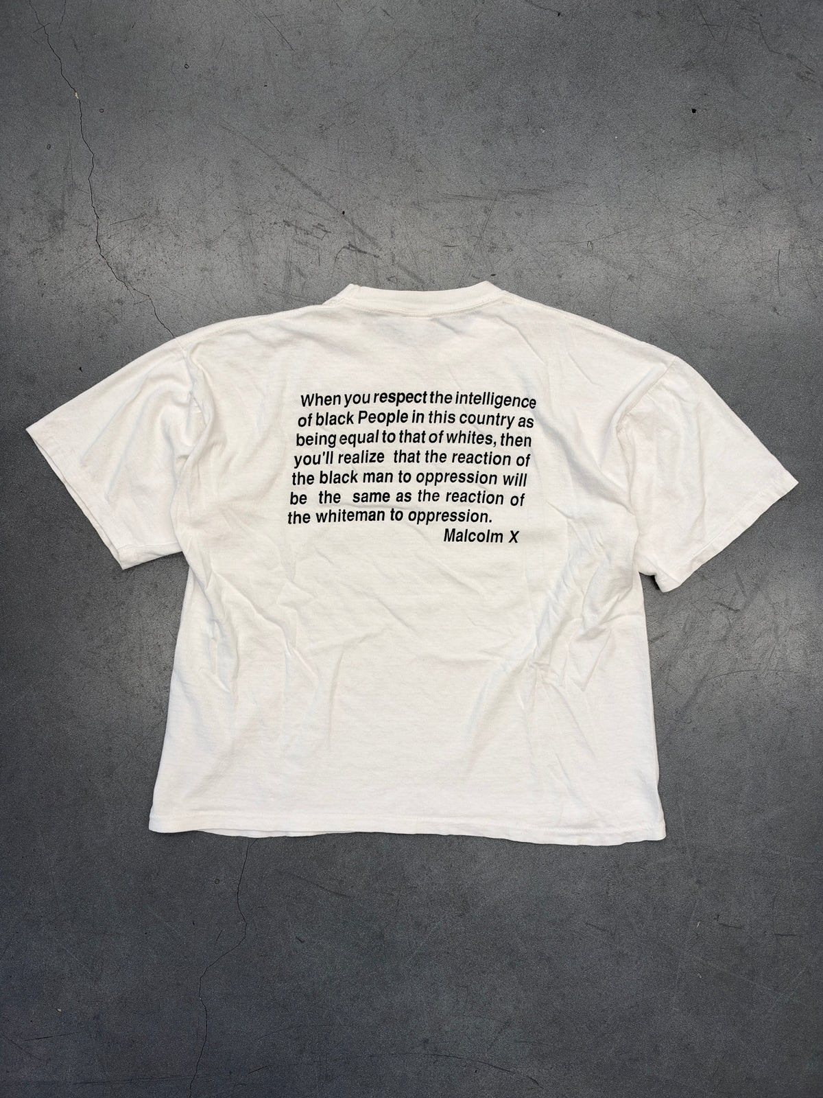 90S NO JUSTICE NO PEACE MALCOLM X TEE (Q-TEES TAG)