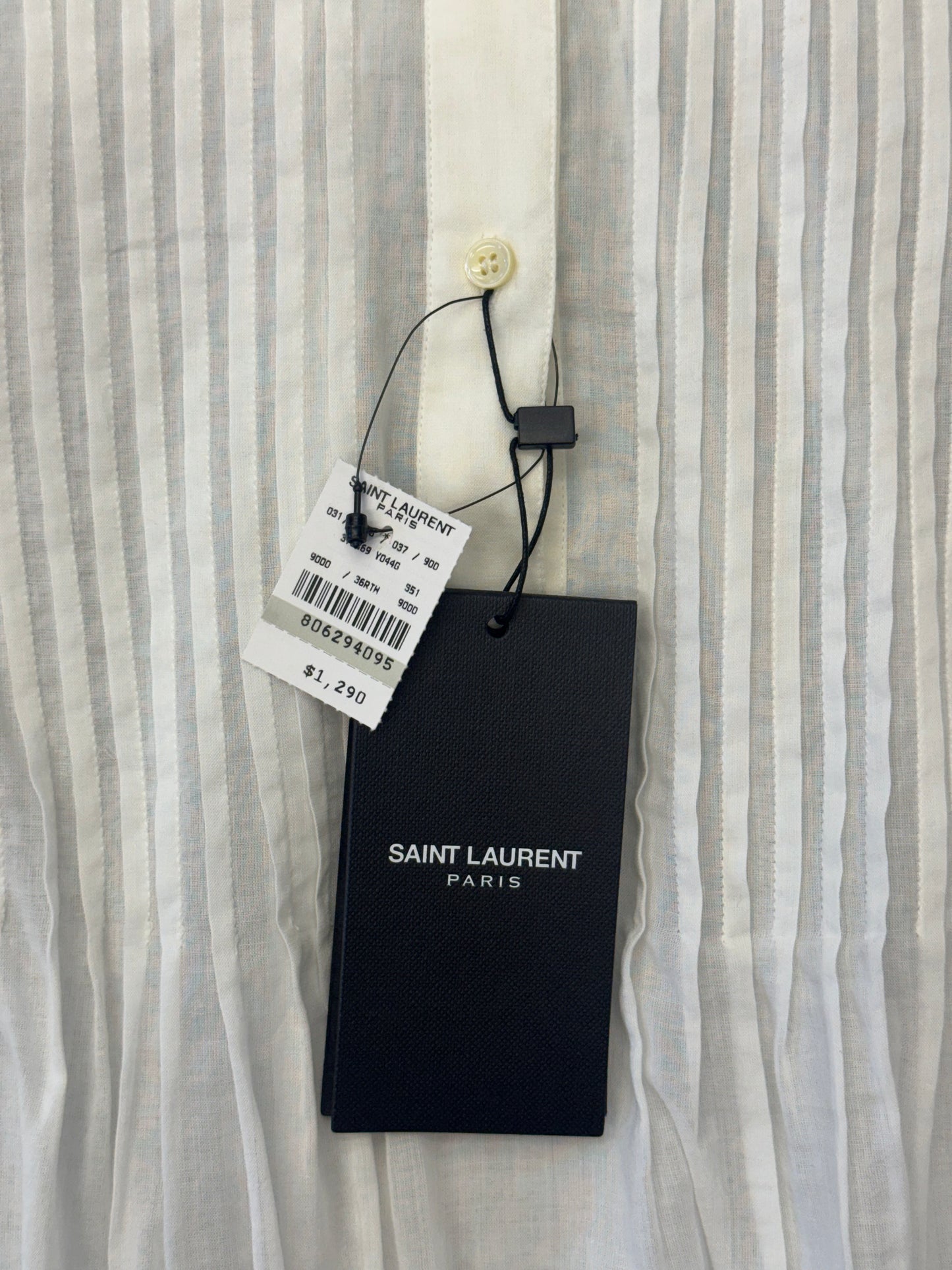 2015 SAINT LAURENT PLEATED BLOUSE