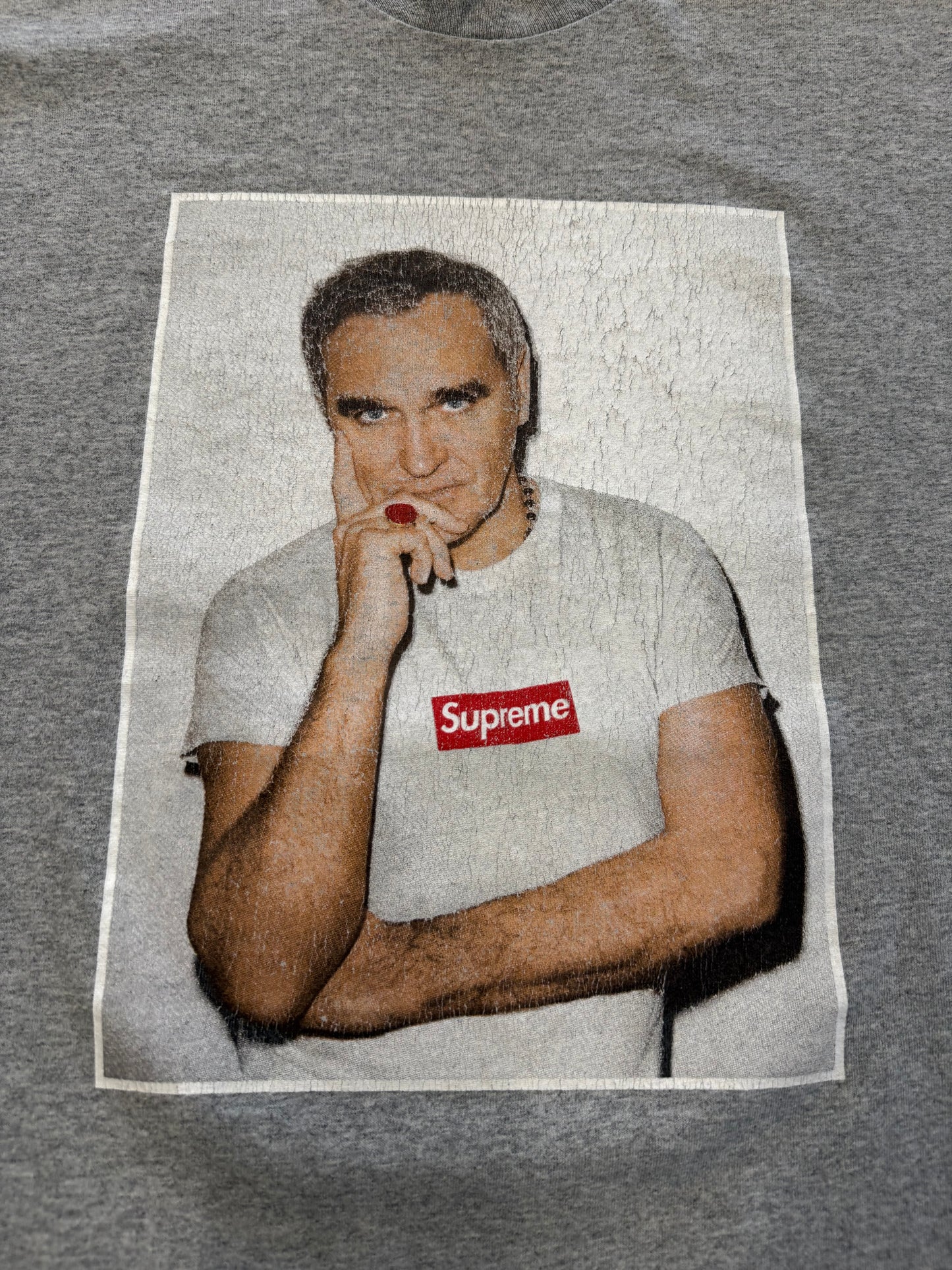 SS16 SUPREME MORRISSEY TEE (GREY) (L)