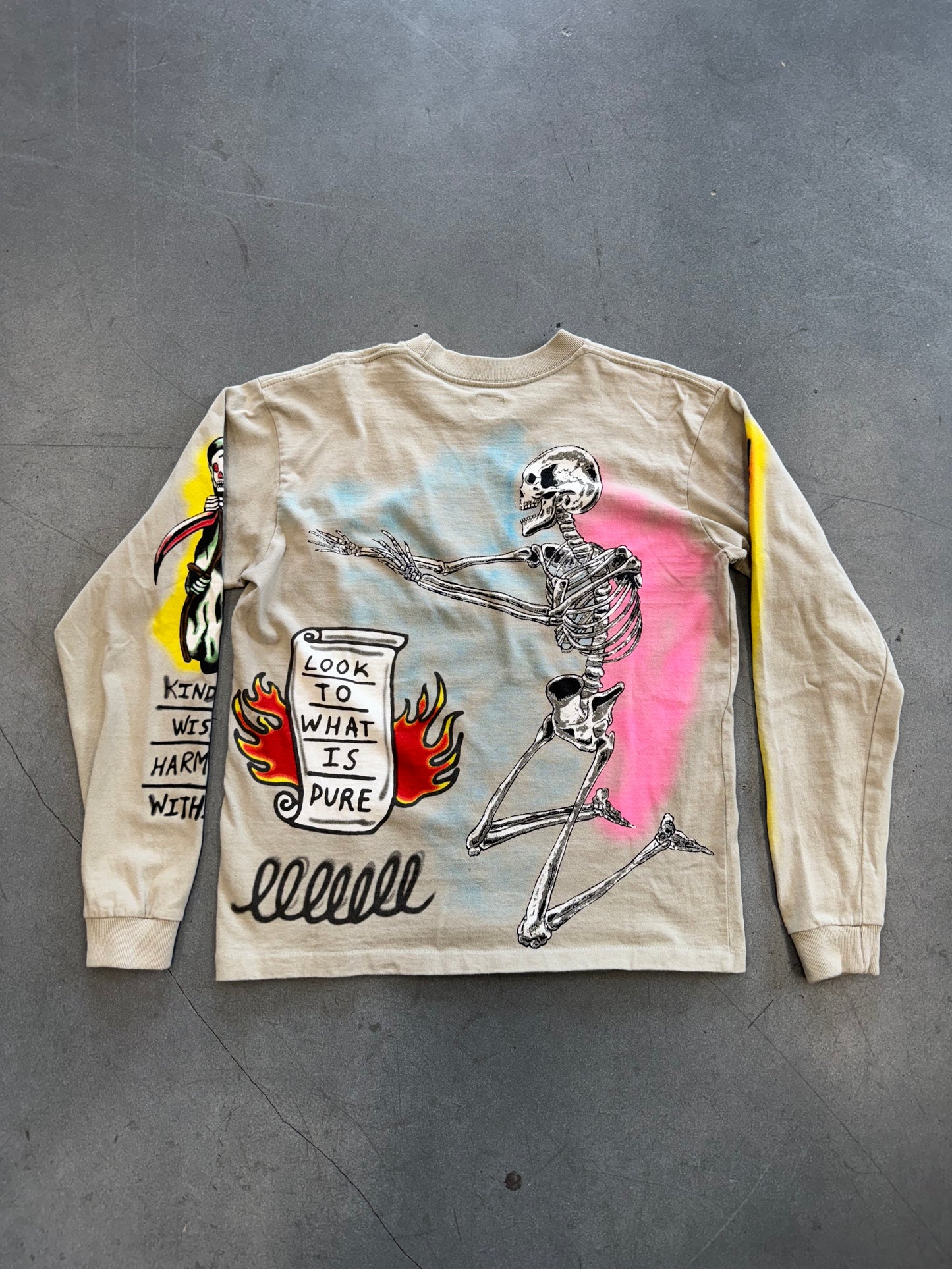 FW18 YEEZY WES LANG BIRD L/S TEE - VAPOR (S)