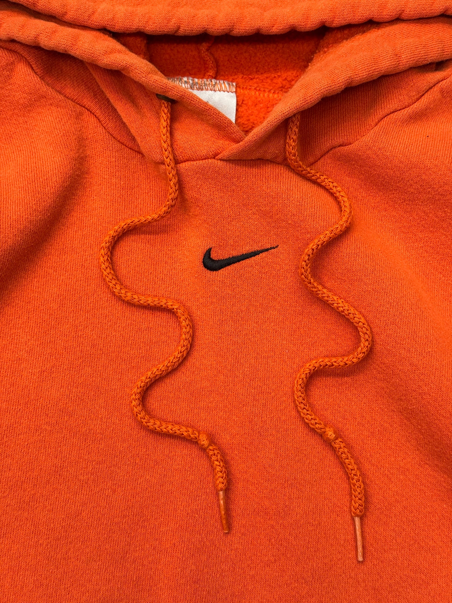 Y2K NIKE CENTER SWOOSH HOODIE - ORANGE/BLACK (GREY TAG)