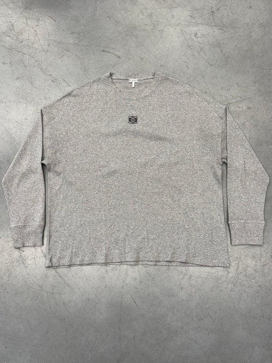 LOEWE OVERSIZED FIT LS RIBBED SHIRT - GREY