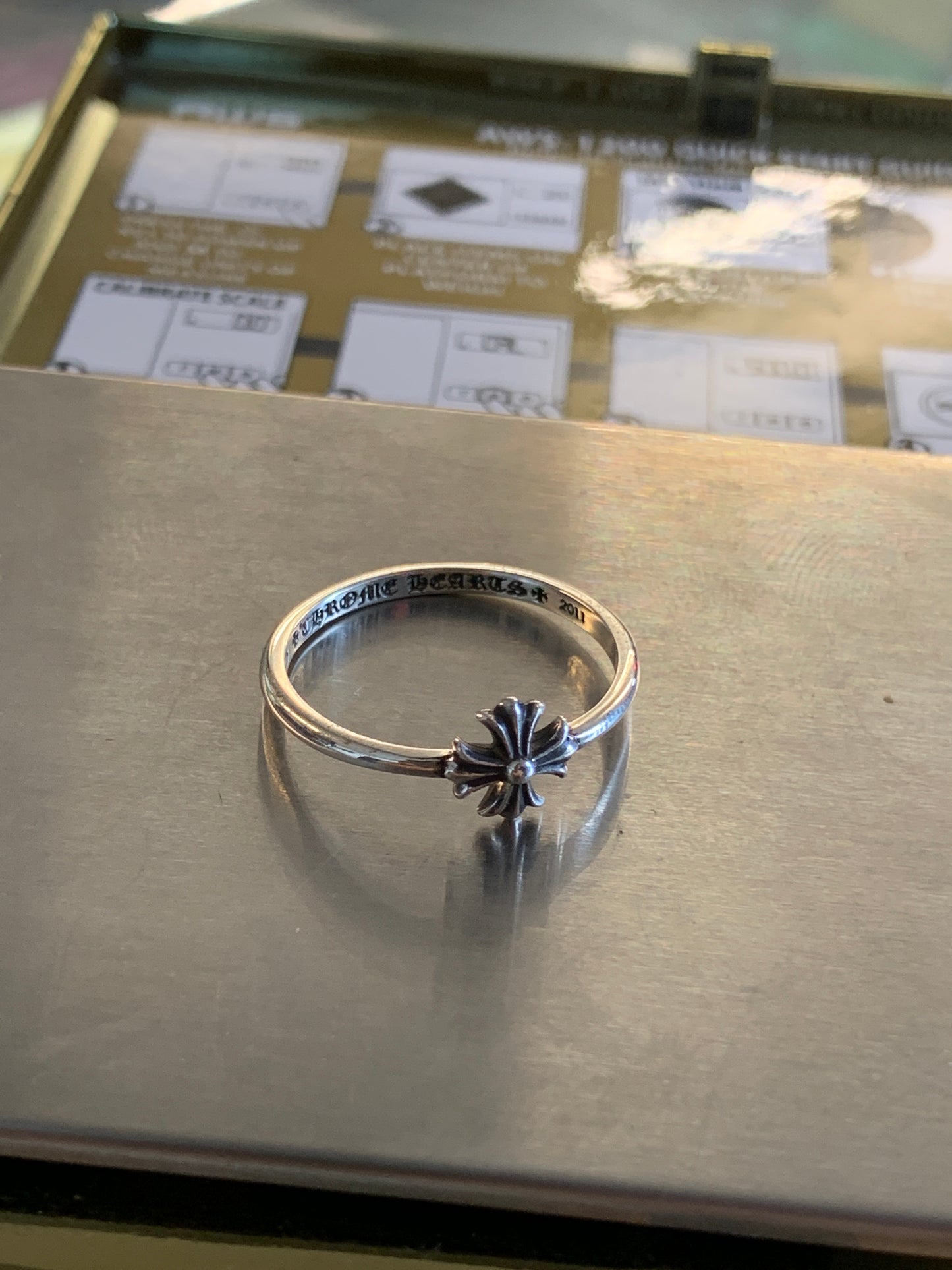 CHROME HEARTS SILVER BUBBLEGUM PLUS RING  (1.7 GRAMS)