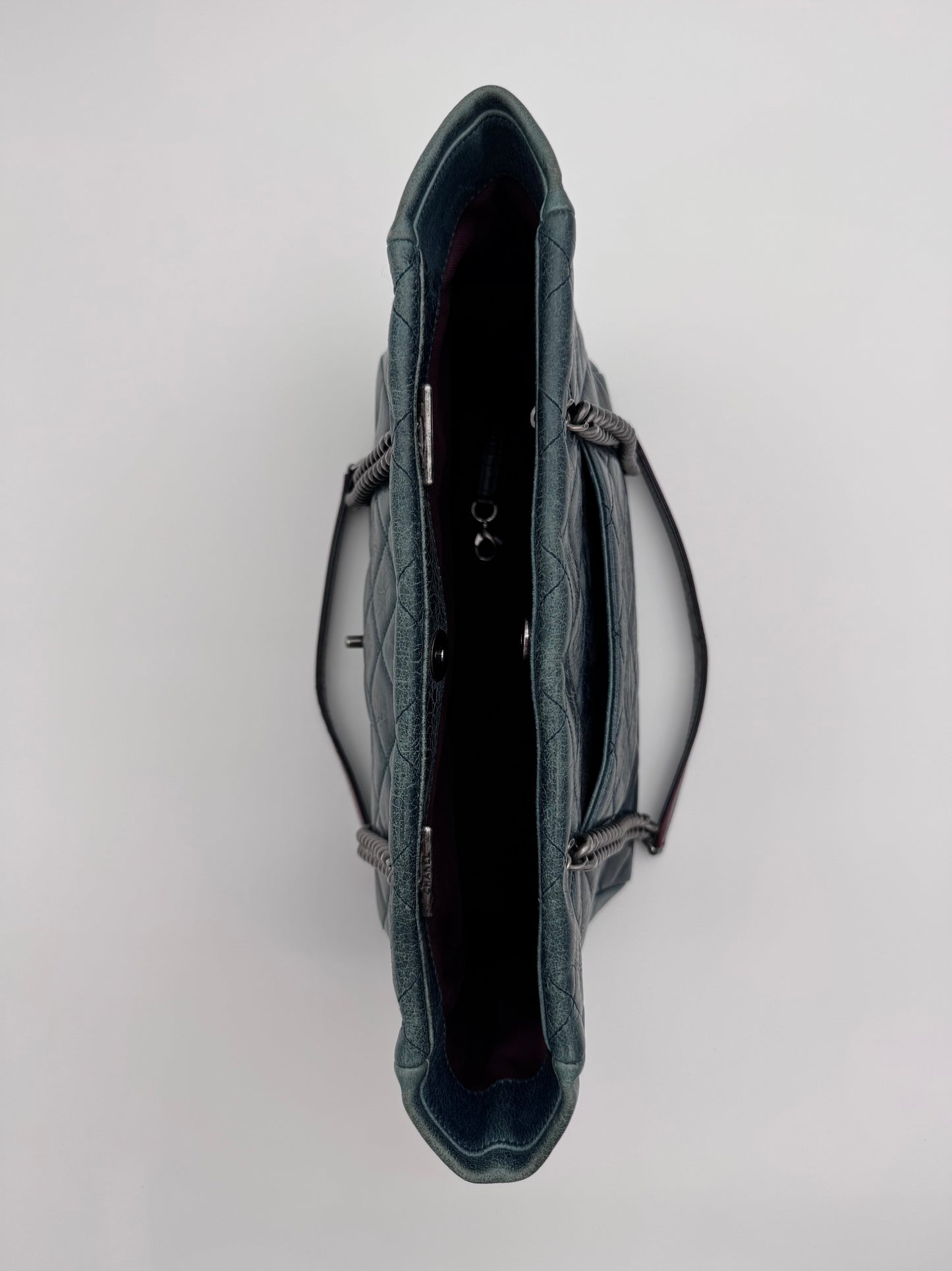 2014 CHANEL SMALL GLAZED CALFSKIN DUO COLOR FLAP BAG