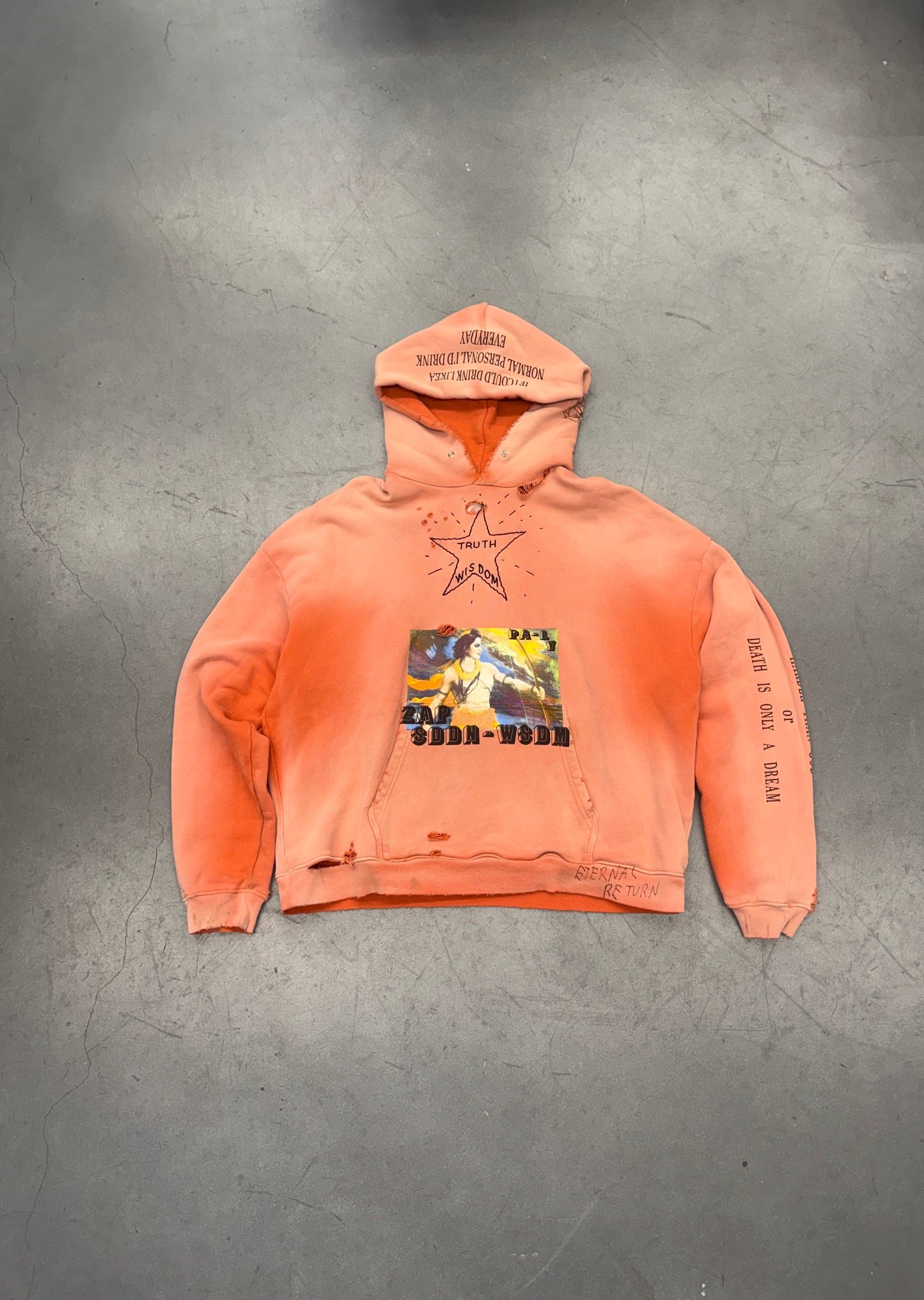 PALY SDDN WSDM HOODED SWEATSHIRT - ORANGE
